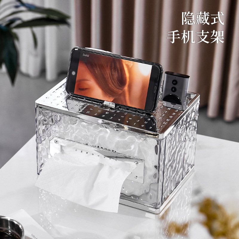 B78-23061 Tissue box Desktop Glacier pattern Storage Box, light luxury multi-functional home living room tissue box