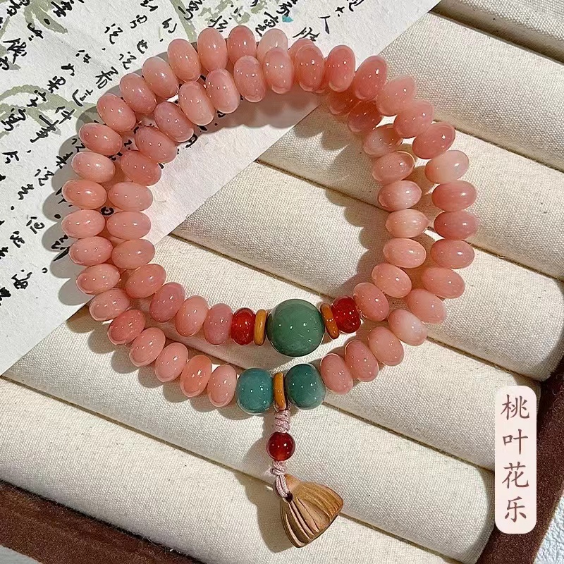 Ice transparent powder white jade Bodhi bracelet, abacus beads double circle, hand-held finger winding soft plate for playing with Buddhist beads, cultural and artistic bracelet, best-selling manufacturer wholesale details Picture
