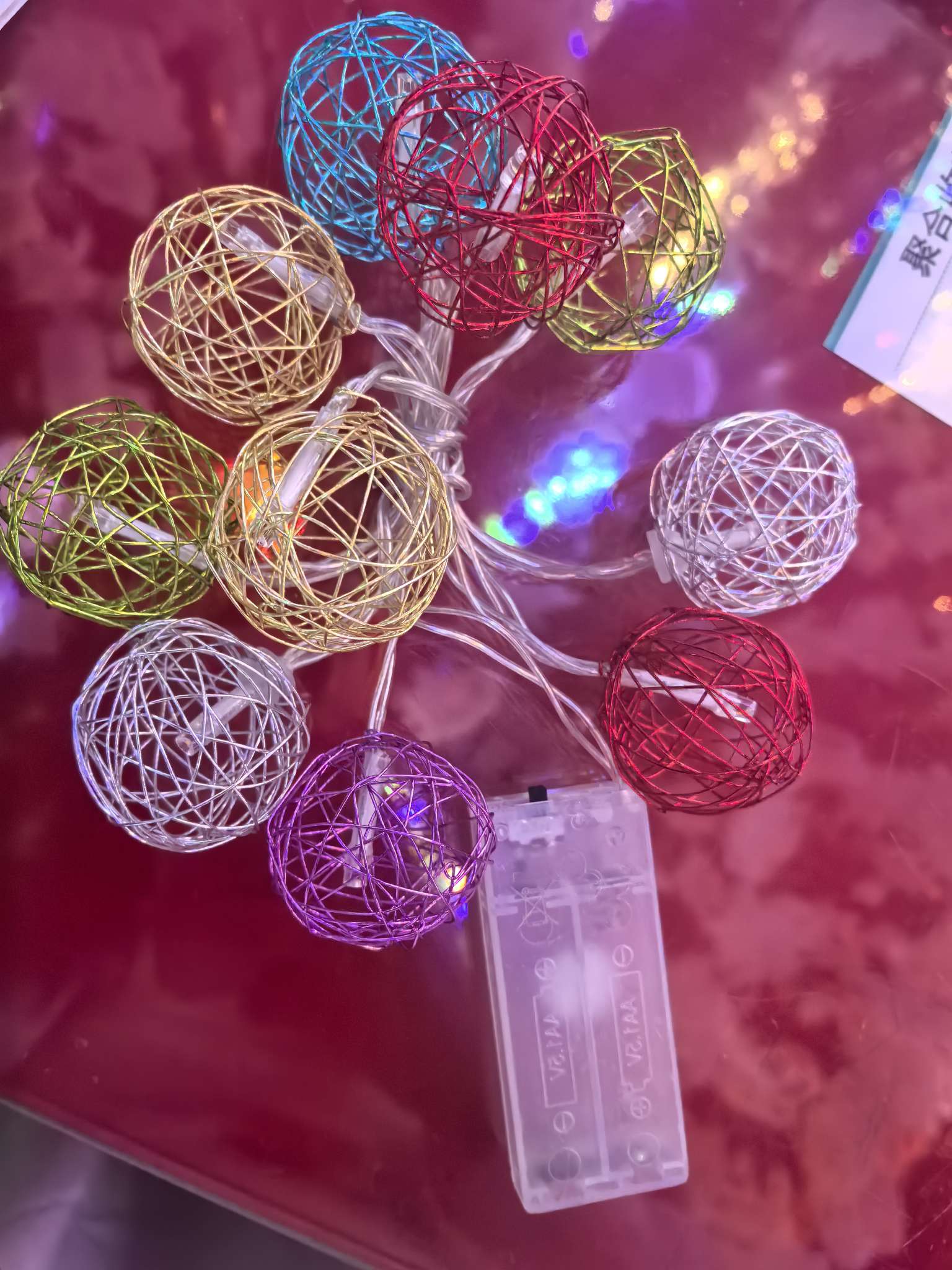 马卡龙彩色镂空蕾丝球led灯灯串彩灯灯串，可定做颜色，暖色，白色，彩色