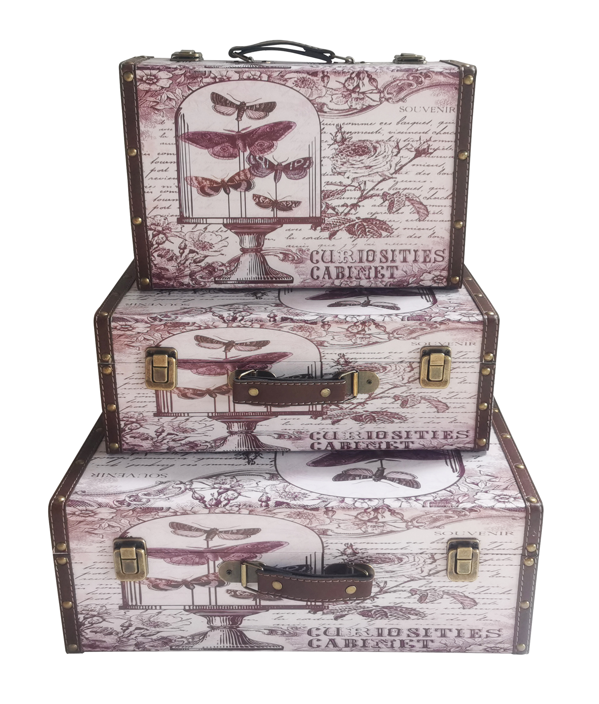 复古手提箱三件套家用服装收纳箱家居装饰摆件道具拍摄道具藏宝箱详情4