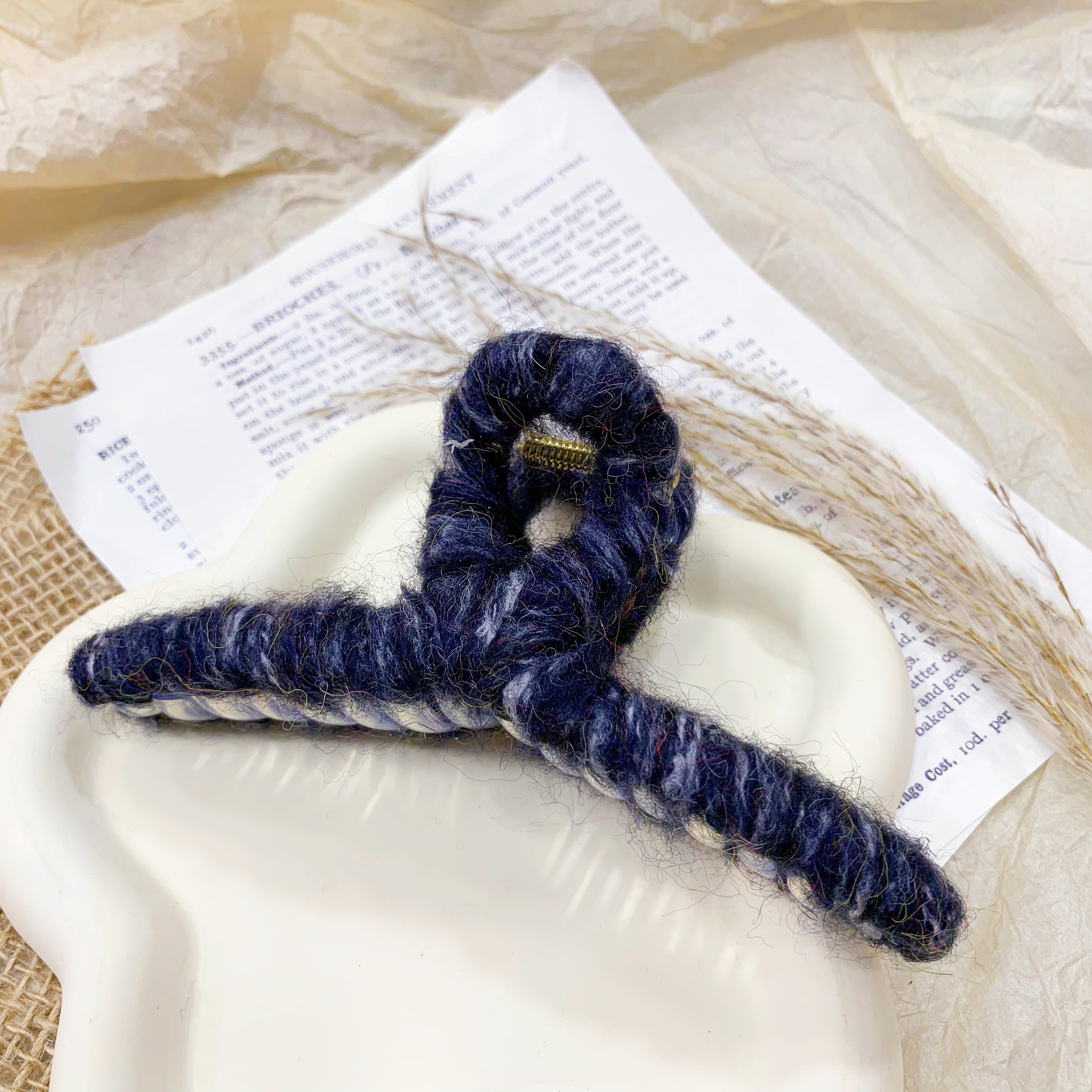 秋冬新款毛线鲨鱼夹发夹发饰抓夹详情10