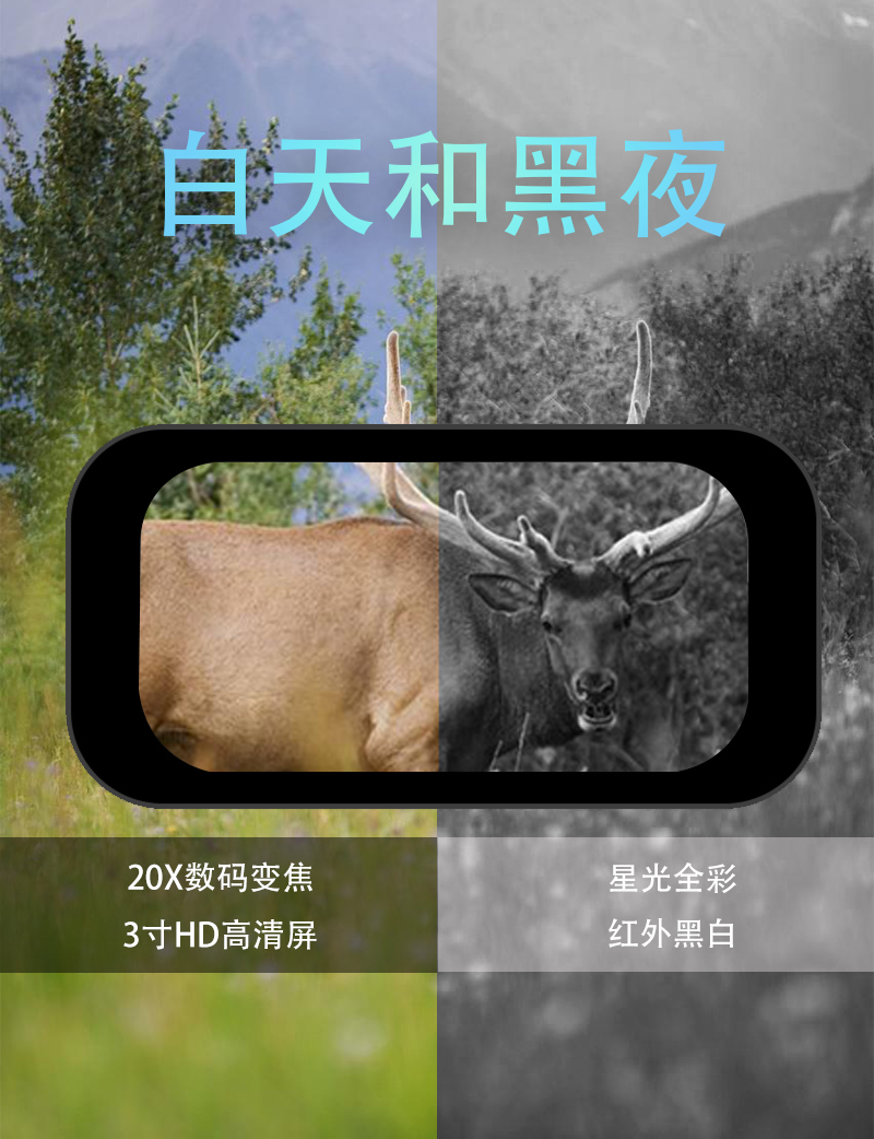 自由虎夜视仪手持夜间全黑红外望远镜户外拍照录像数码夜视仪详情10