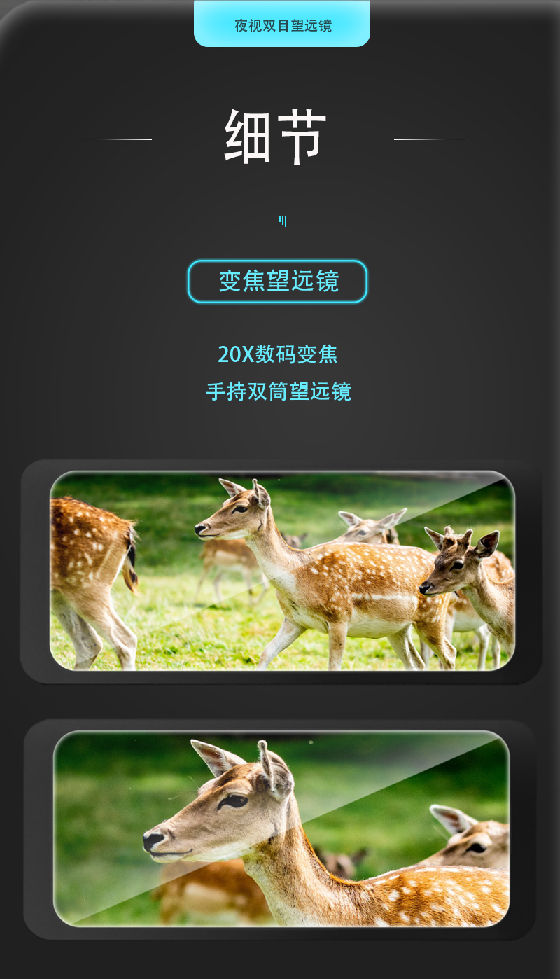 自由虎夜视仪手持夜间全黑红外望远镜户外拍照录像数码夜视仪详情13
