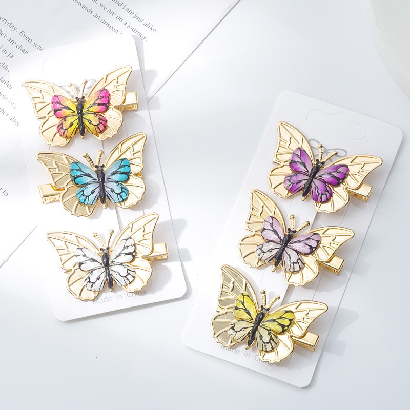 New Korean version children's hairpins, colorful butterfly hairpins, cute girl side clips, dreamy headwear detail image 8
