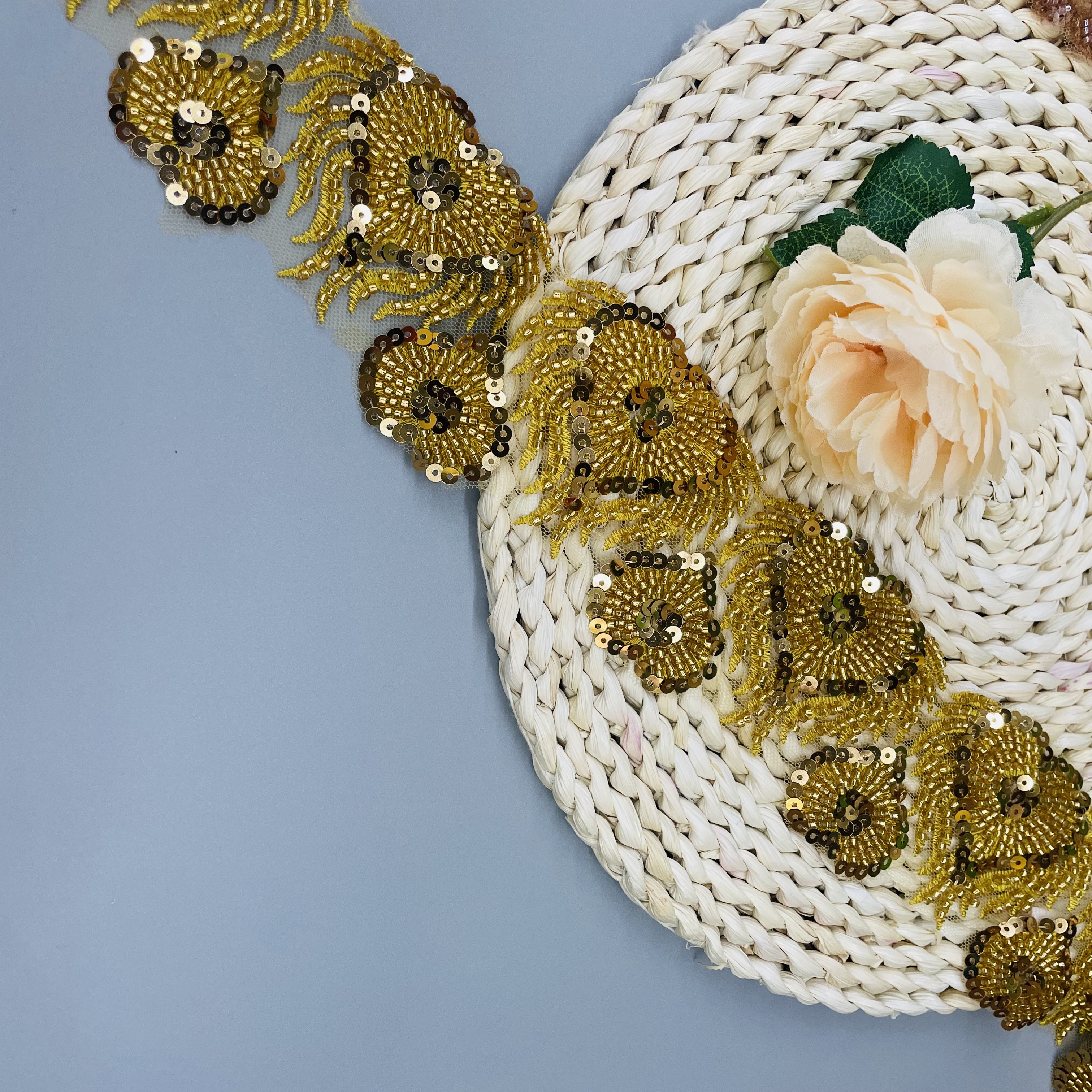 Exquisite bead-embroidered barcode crystal lace DIY jewelry lace details Picture