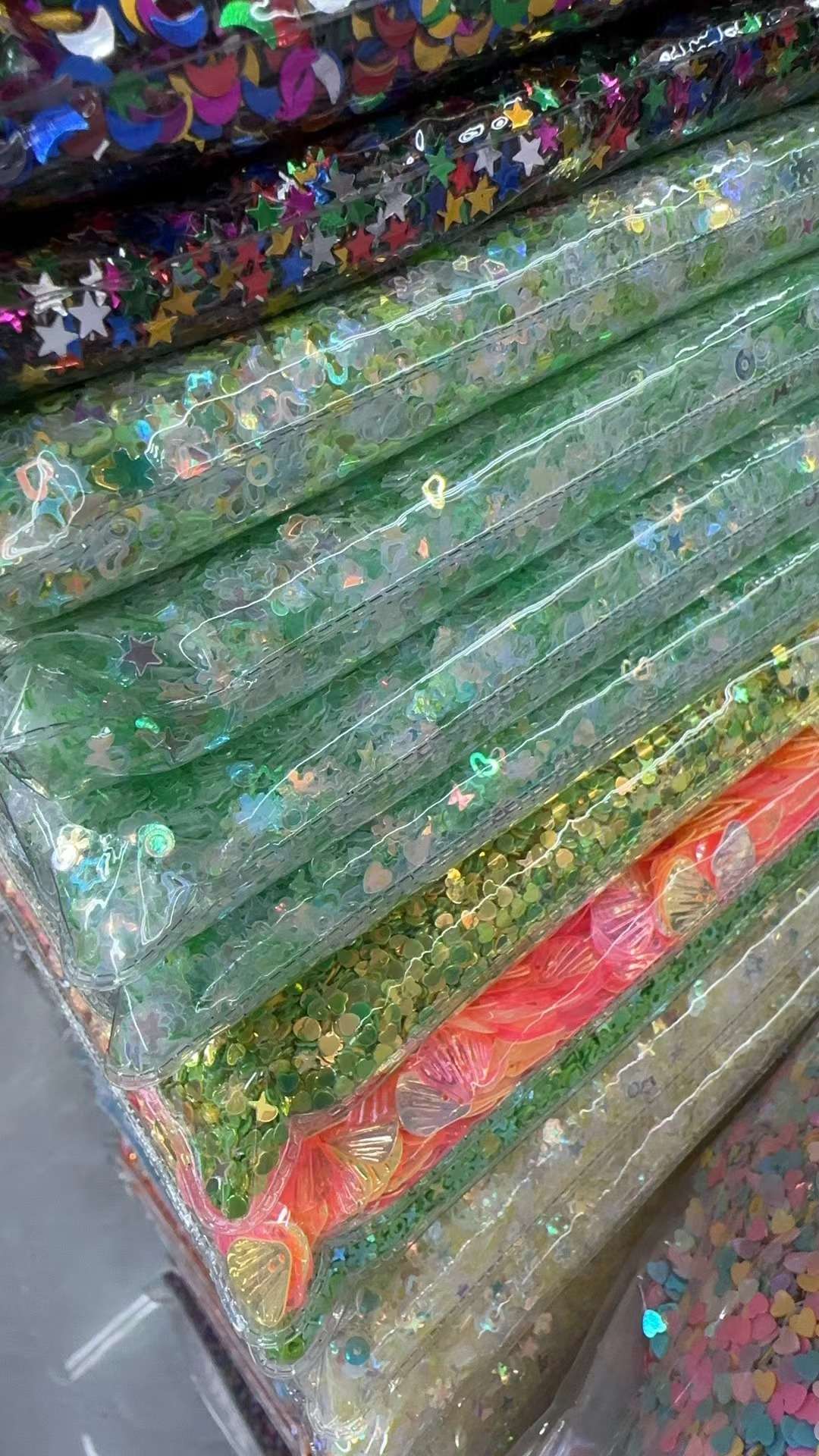 饰品配件专用 pVc，PET，各类环保亮片白底实物图