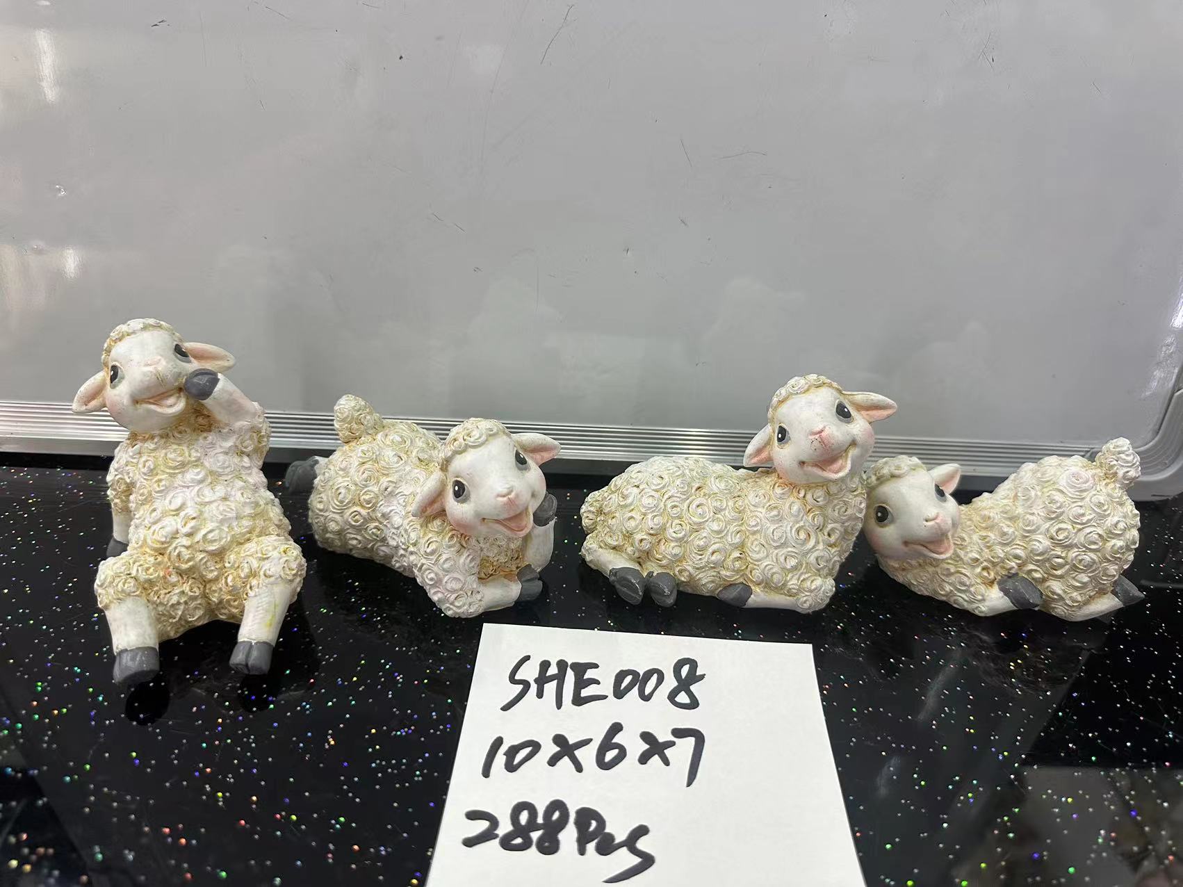 套四树脂绵羊可爱树脂萌粒潮玩树脂冰箱贴动物办公室摆件