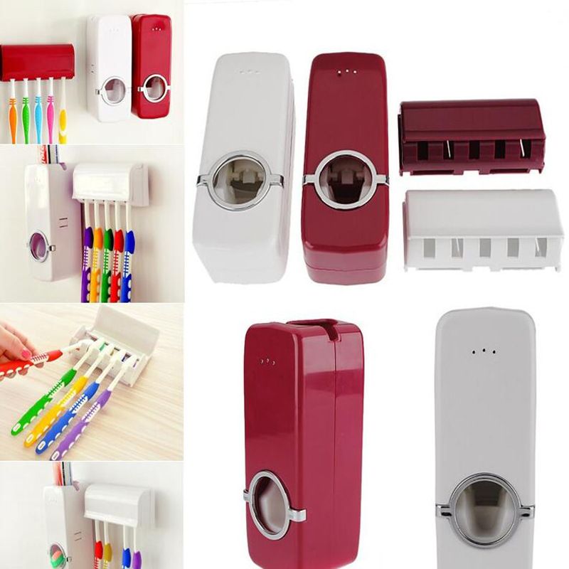 Automatic toothpaste extruder, toothpaste squeegee, toothbrush rack, toiletry set, sticky hook, toothbrush hanging rack, toothpaste rack Application Scenario