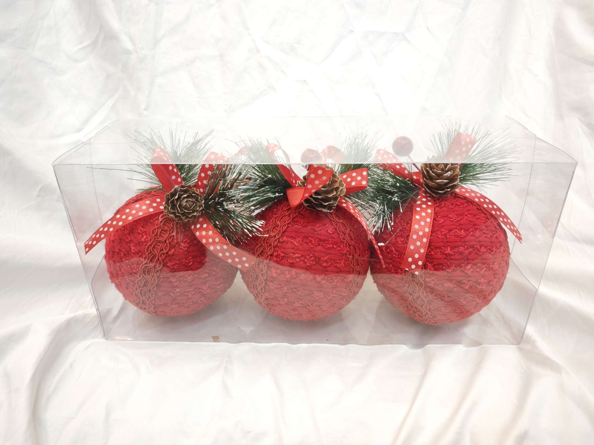 8cm圣诞树，pvc盒3个装，圣诞配件圣诞装饰品圣诞帽圣诞节圣诞详情图1