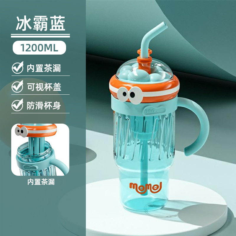 T48-BJK03 Ice King Cup: Simple Summer large-capacity water cup, portable plastic straw cup for girls' high school students with good looks details Picture