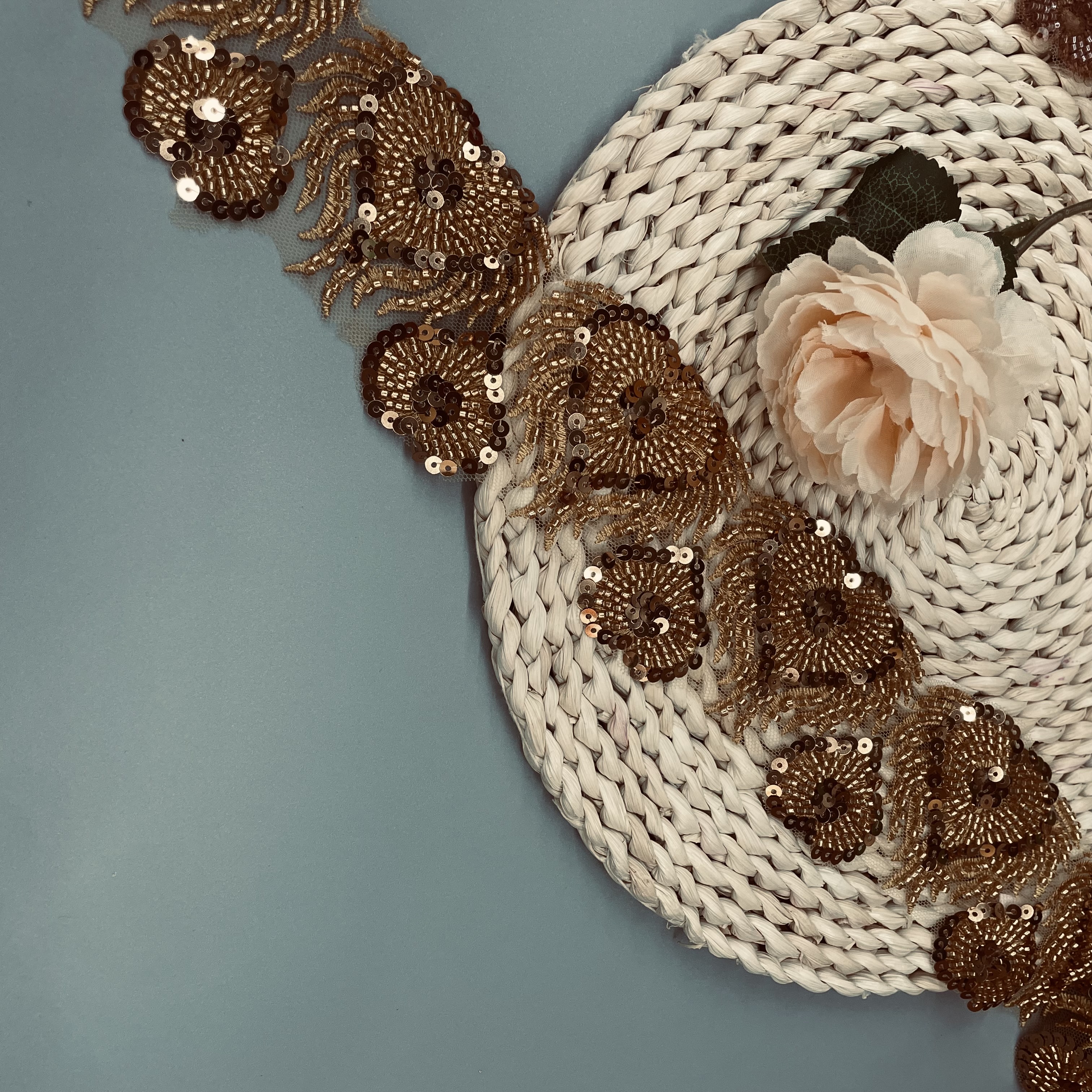 Exquisite bead-embroidered barcode crystal lace DIY jewelry lace Specification image