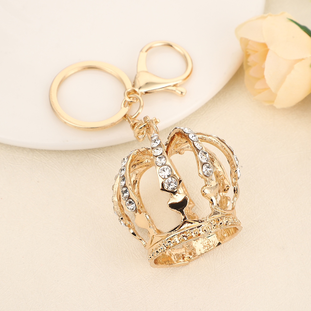 镶钻皇冠汽车钥匙扣金属可爱女包包挂件钥匙圈创意礼品