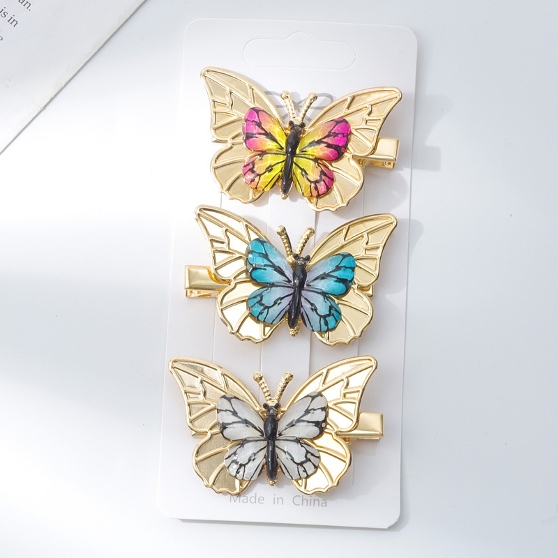 New Korean version children's hairpins, colorful butterfly hairpins, cute girl side clips, dreamy headwear detail image 6