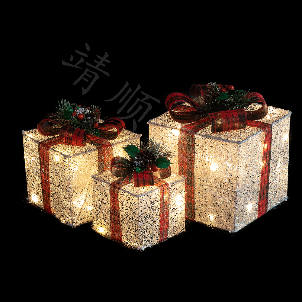 15.20.25CM铁艺包布礼物盒圣诞节详情1