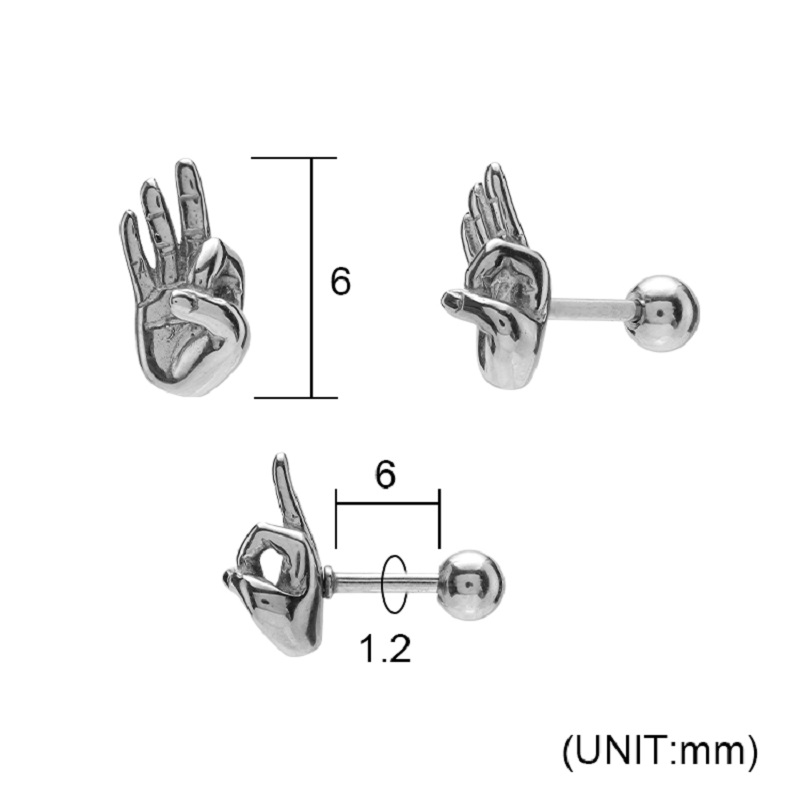 316 stainless steel earrings, retro punk earrings, trendy men's earrings, personalized women's stud earrings, Changsheng collection Application Scenario