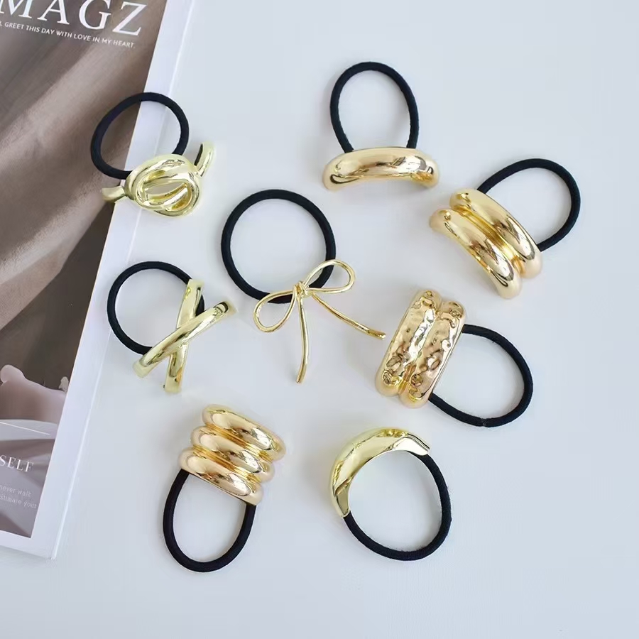 Metal hair bands, ponytail buttons, Korean-style low ponytail hair accessories, semi-round hair ties, hair ties, fashionable and simple style, internet-famous hair clips, creative accessories, hair clips detail image 2