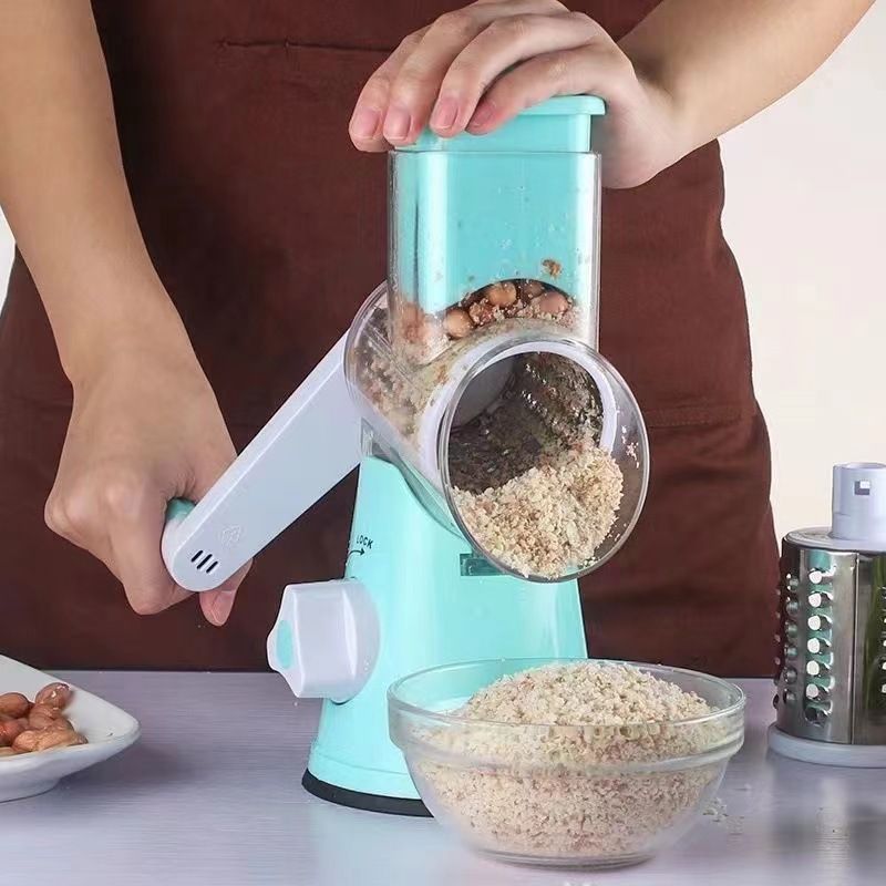 Household kitchen shredder, grater, vegetable cutter, hand-cranked vegetable cutter, multi-functional hand-cranked drum potato maker Item Picture