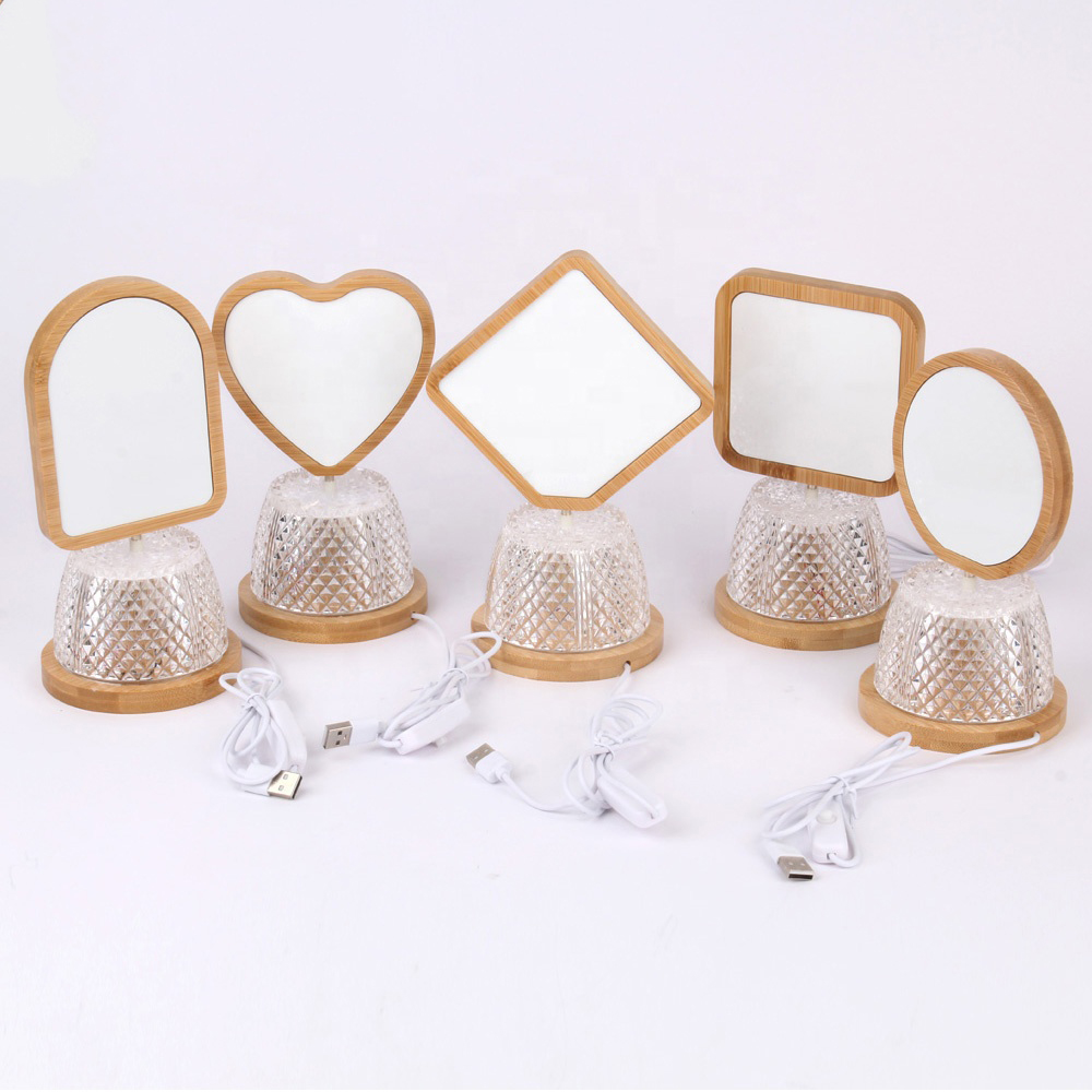 木质带灯摆台DIY空白印制纪念相框居家摆台装饰礼物