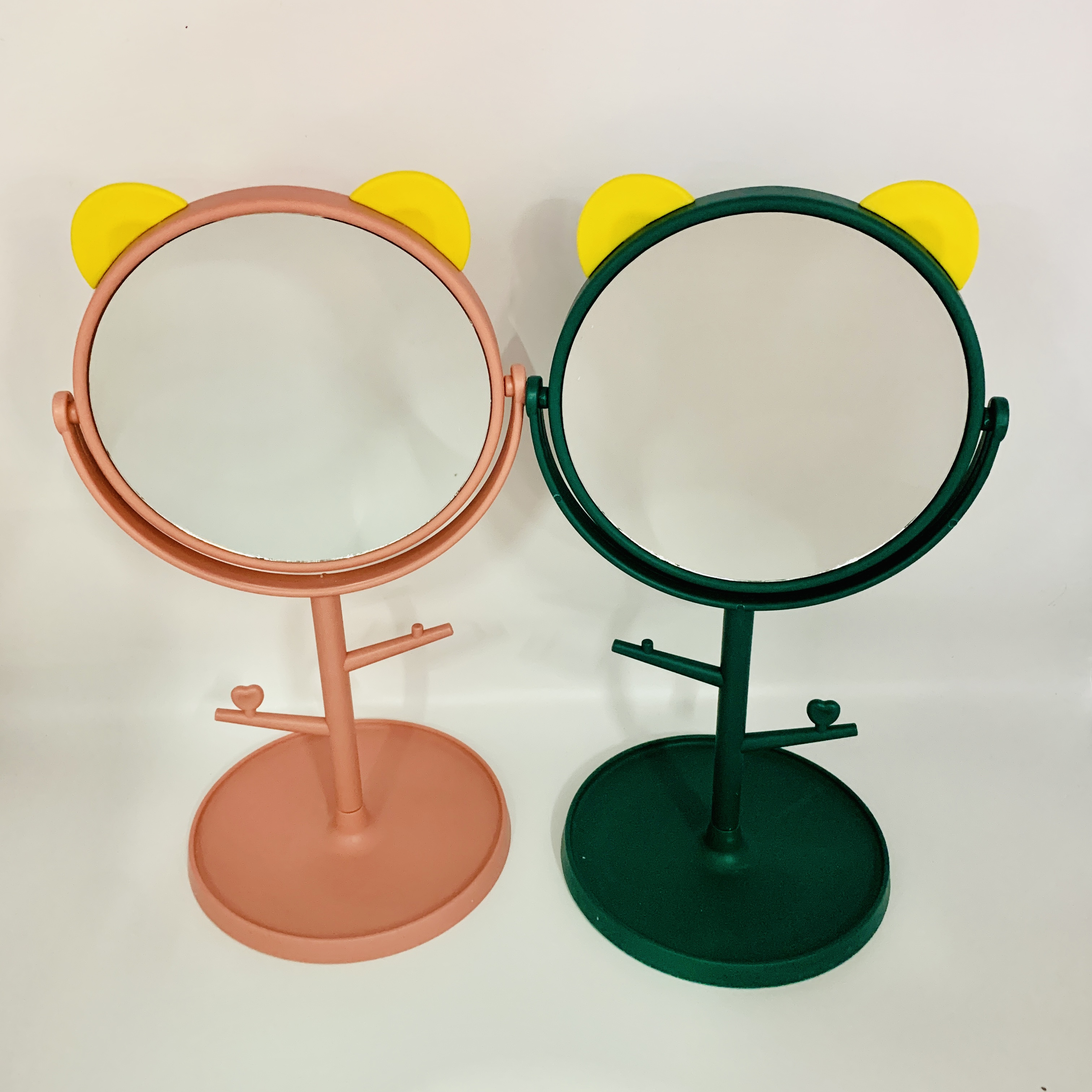 大热流行韩式化妆镜美妆镜立式糖果色高脚台镜产品图