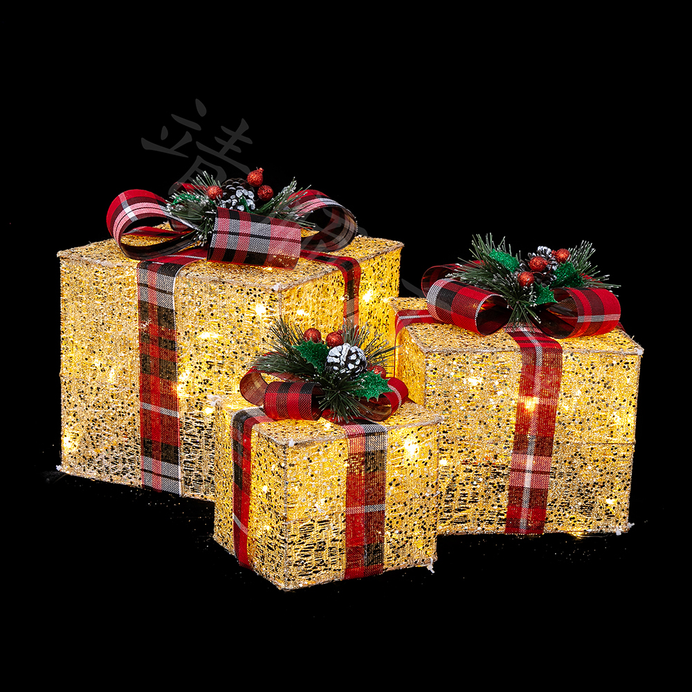 15.20.25CM铁艺包布礼物盒圣诞节图