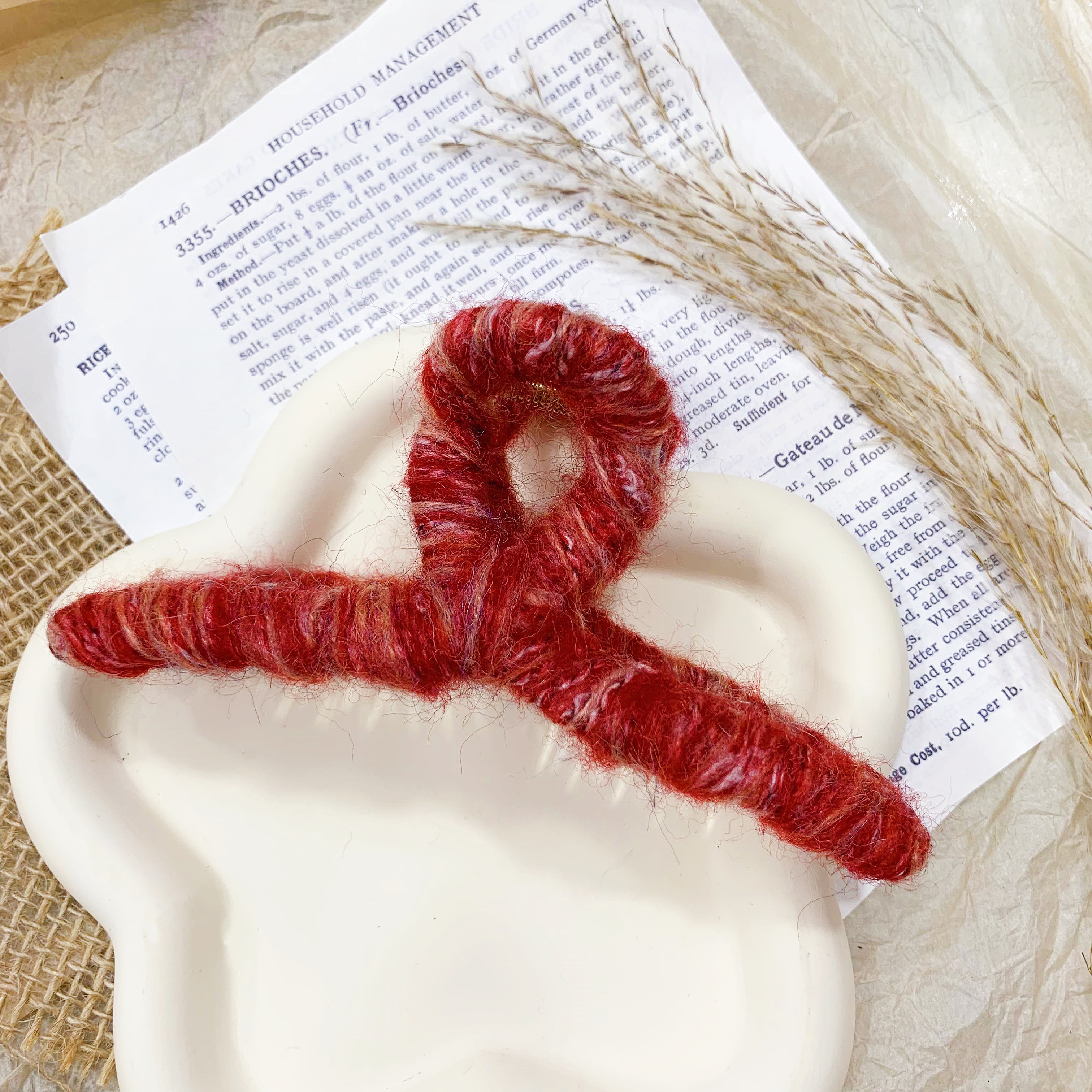 秋冬新款毛线鲨鱼夹发夹发饰抓夹详情6