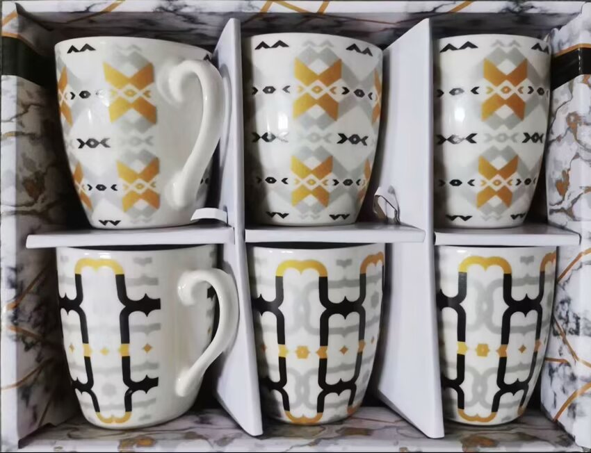 ستة أكواب قهوة تحتوي على ستة علب من البطاقات من طراز 6PCS تحتوي على تفاح صغير مع أكواب قهوة ملونة detail image 7
