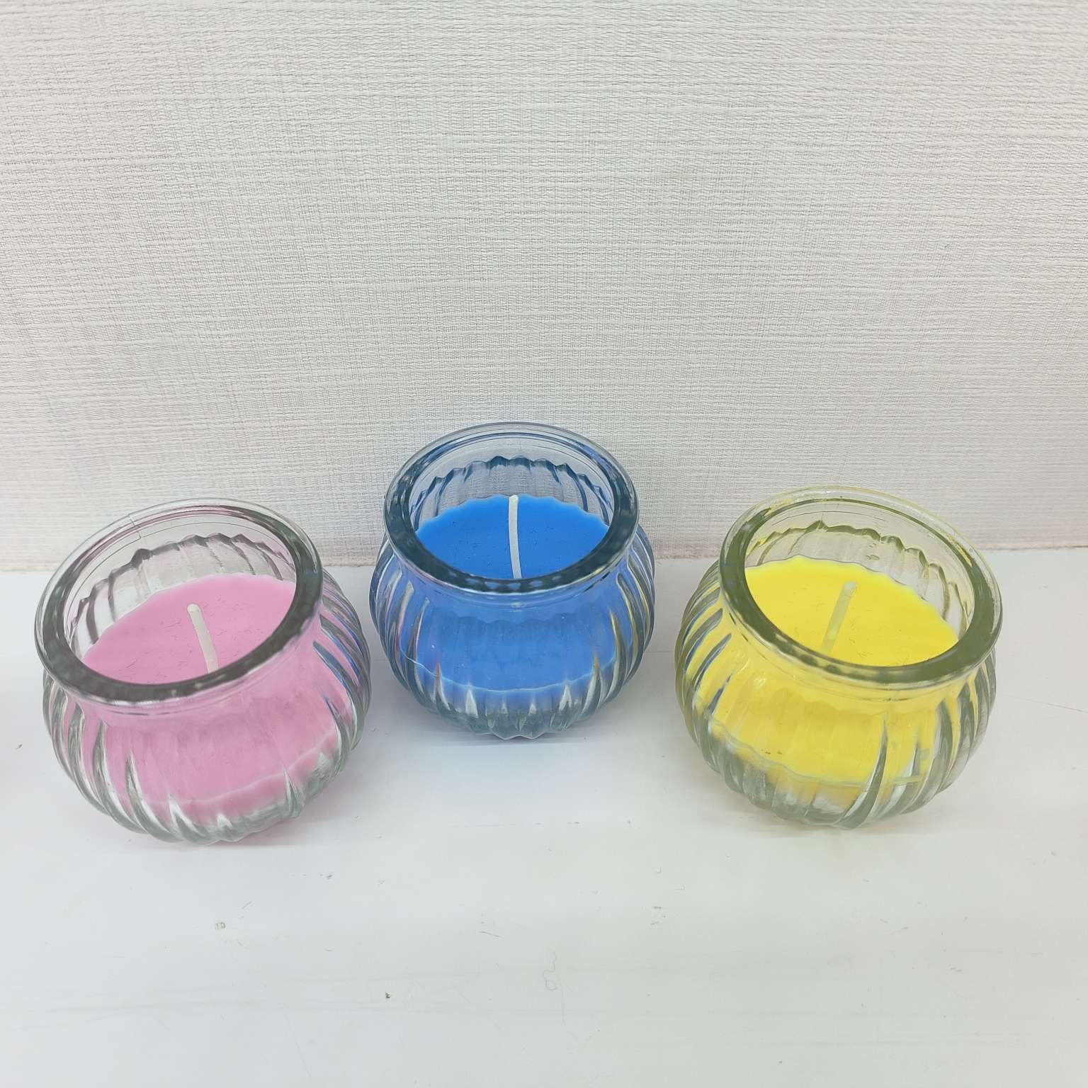 玻璃杯蜡 彩色香味蜡烛送礼佳品  香薰蜡烛白底实物图