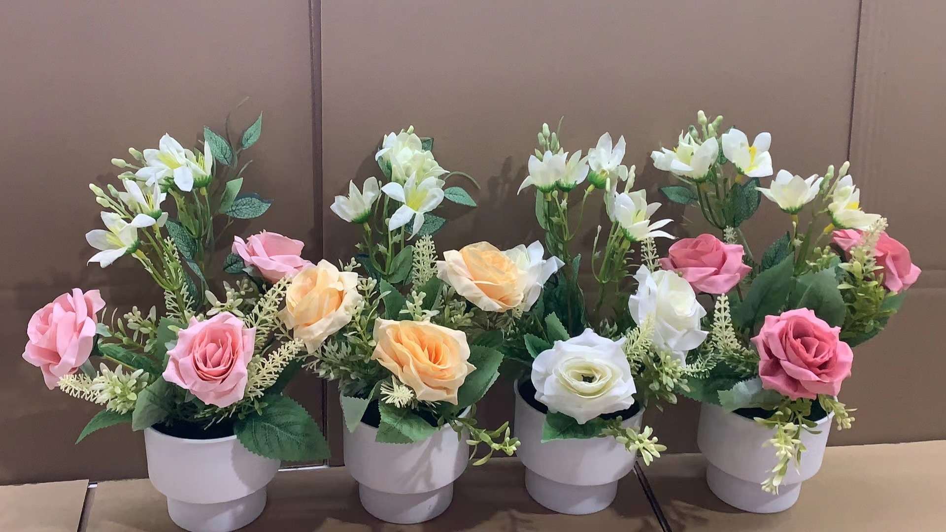 厂家直销新款正品仿真花盆景家居装饰：BZ-818白底实物图