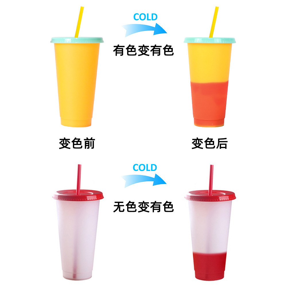 杯子水杯儿童夏季可爱带吸管杯子白底实物图