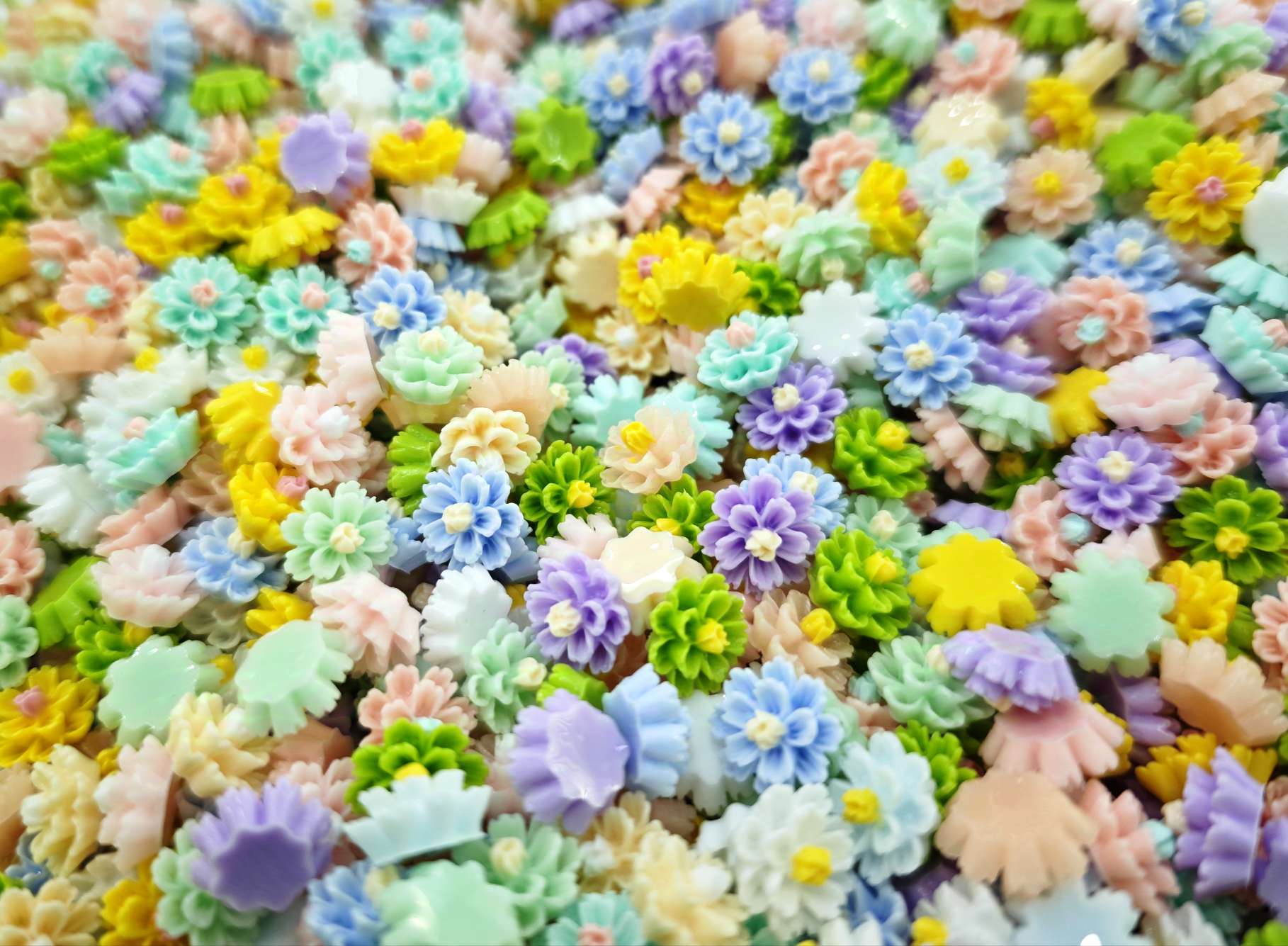 12mm树脂花网红多彩夜光芙蓉花#混色树脂花#饰品配件 树脂配件 手工DIY饰品 手链项链耳环材料包