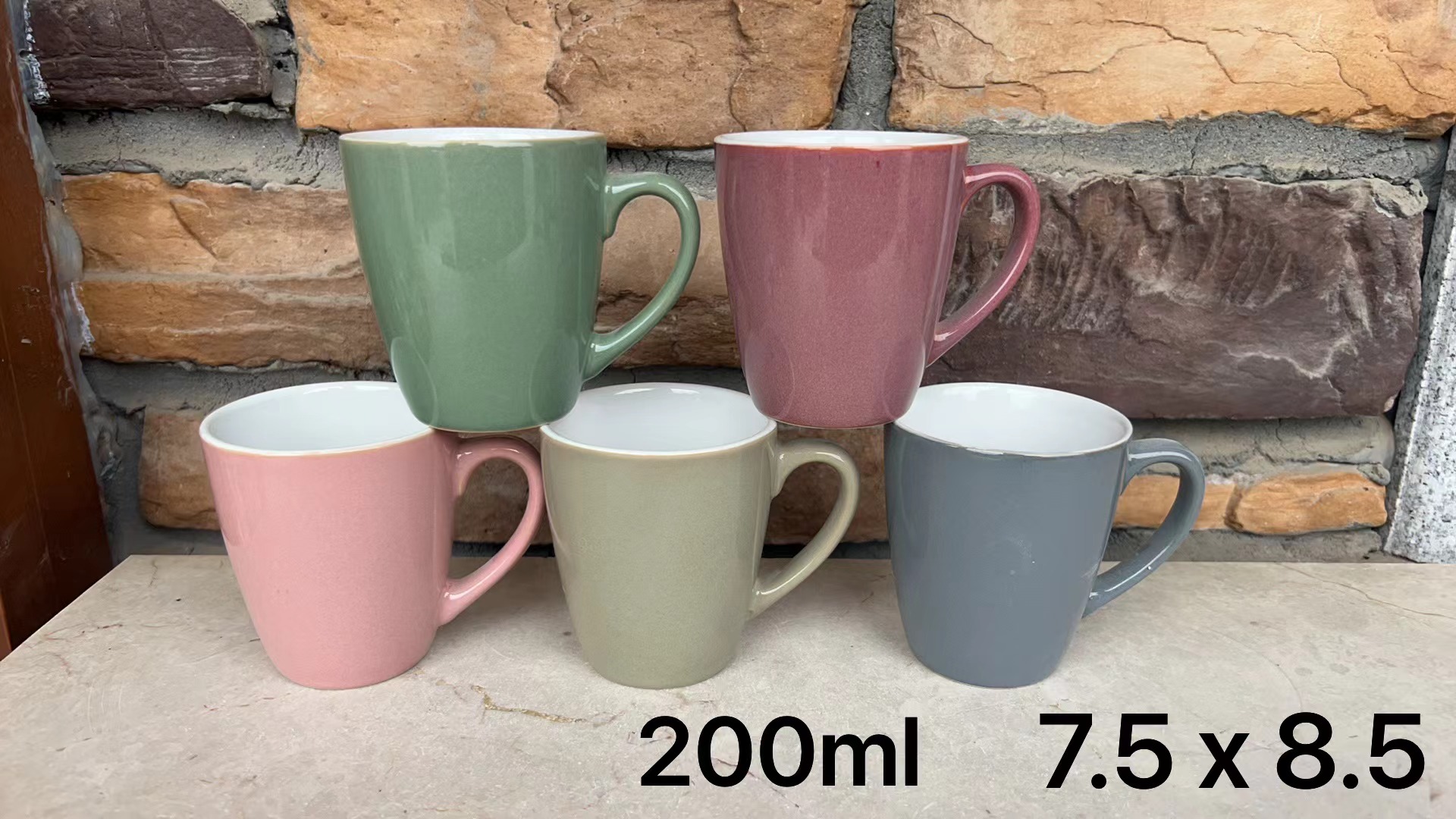 陶瓷杯复古釉色马克杯小容量8安士咖啡杯详情1