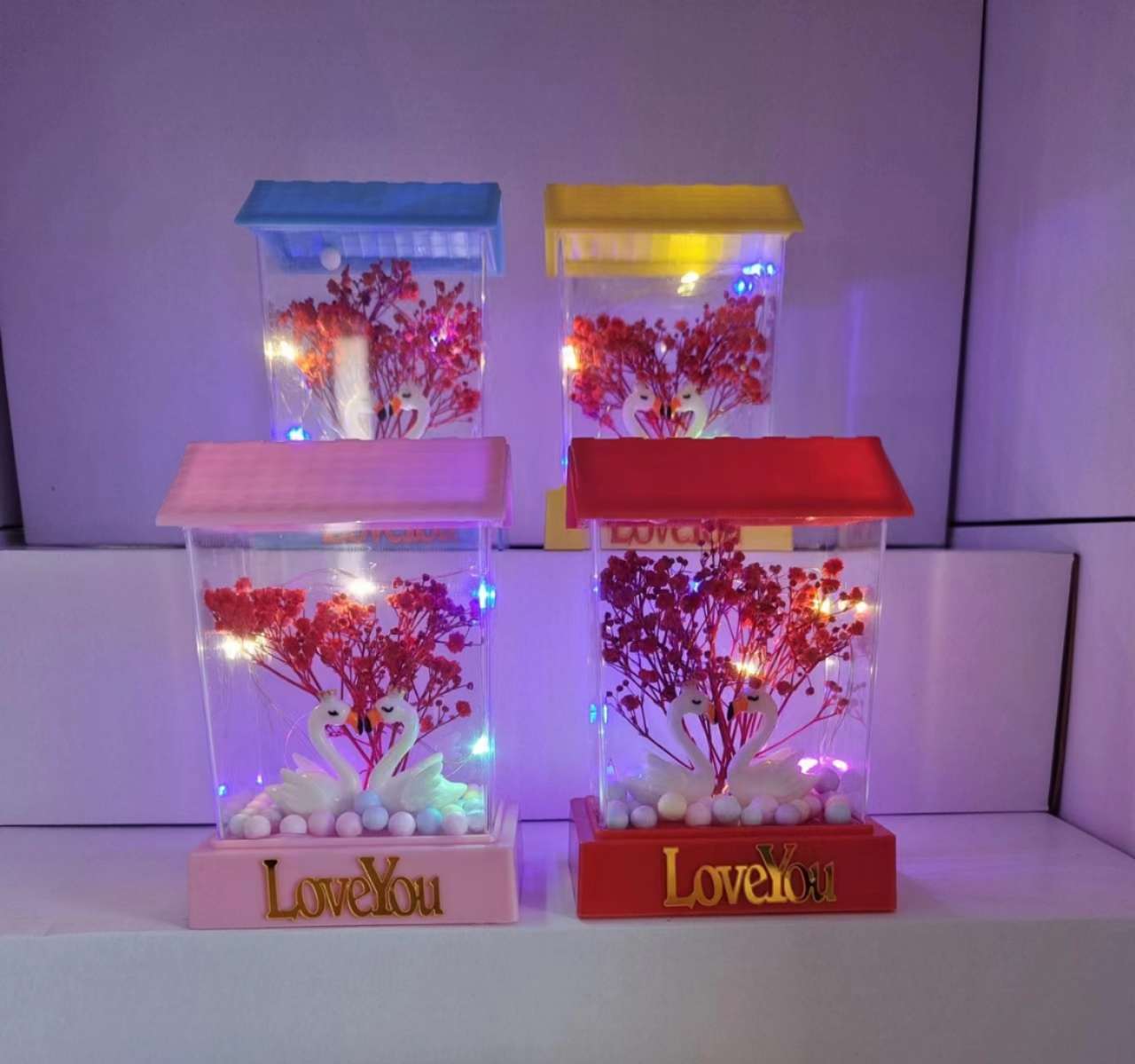 招财猫/网红灯/风铃/读书架双拼/花朵首饰盒白底实物图