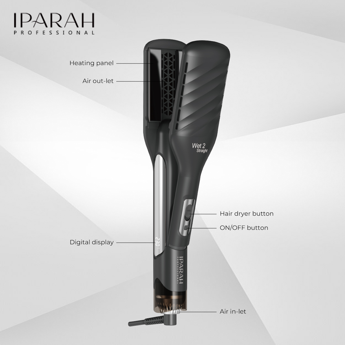 IPARAH Cross-border Household Hair Dryer and Straightening Two-in-one Negative ion Ceramic Protective power generation Clamp Straightening Rod P-100 Specification image