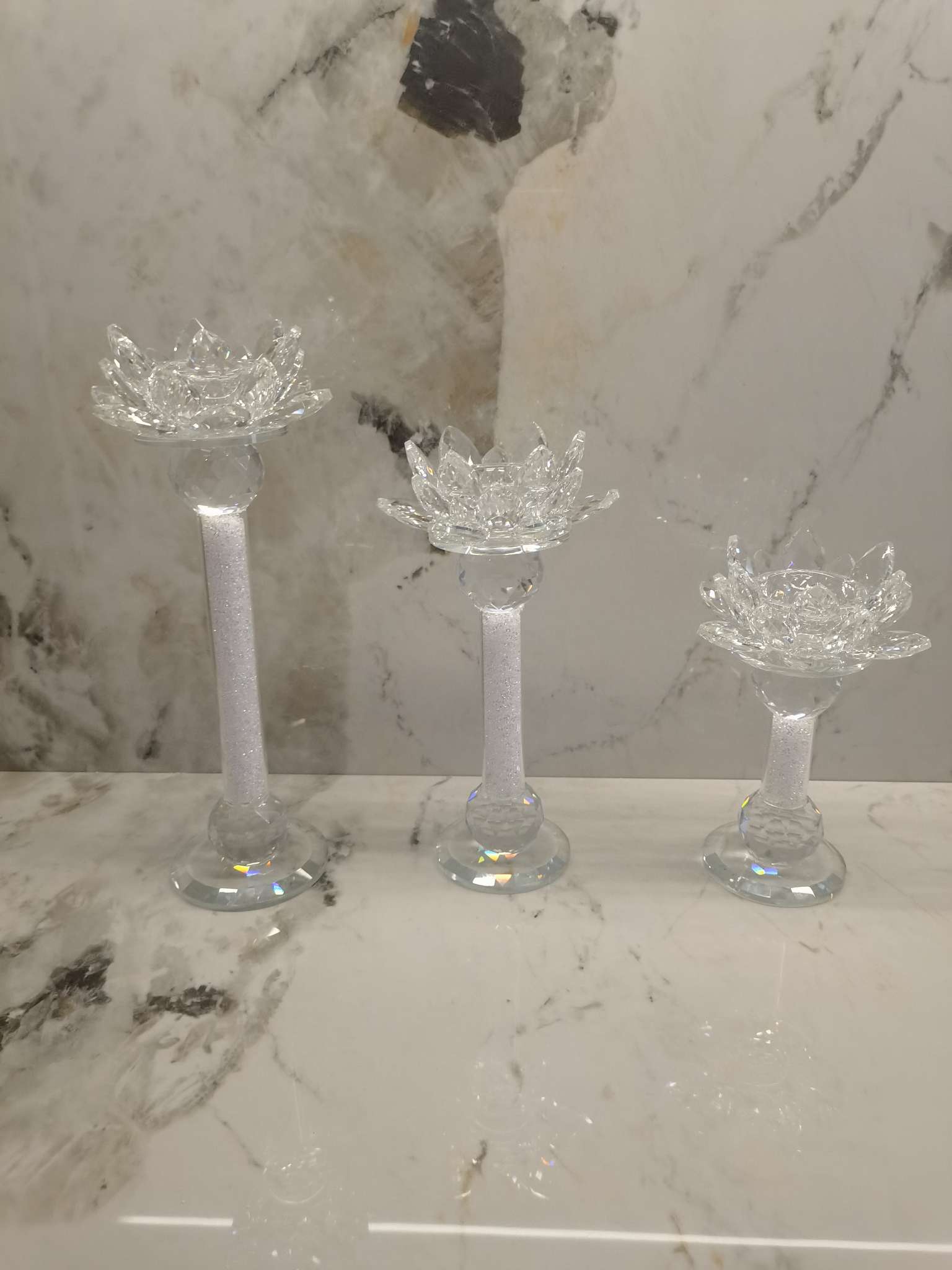 北欧轻奢水晶烛台样板间客厅玄关水晶摆件家用烛光晚餐浪漫蜡烛台详情图5