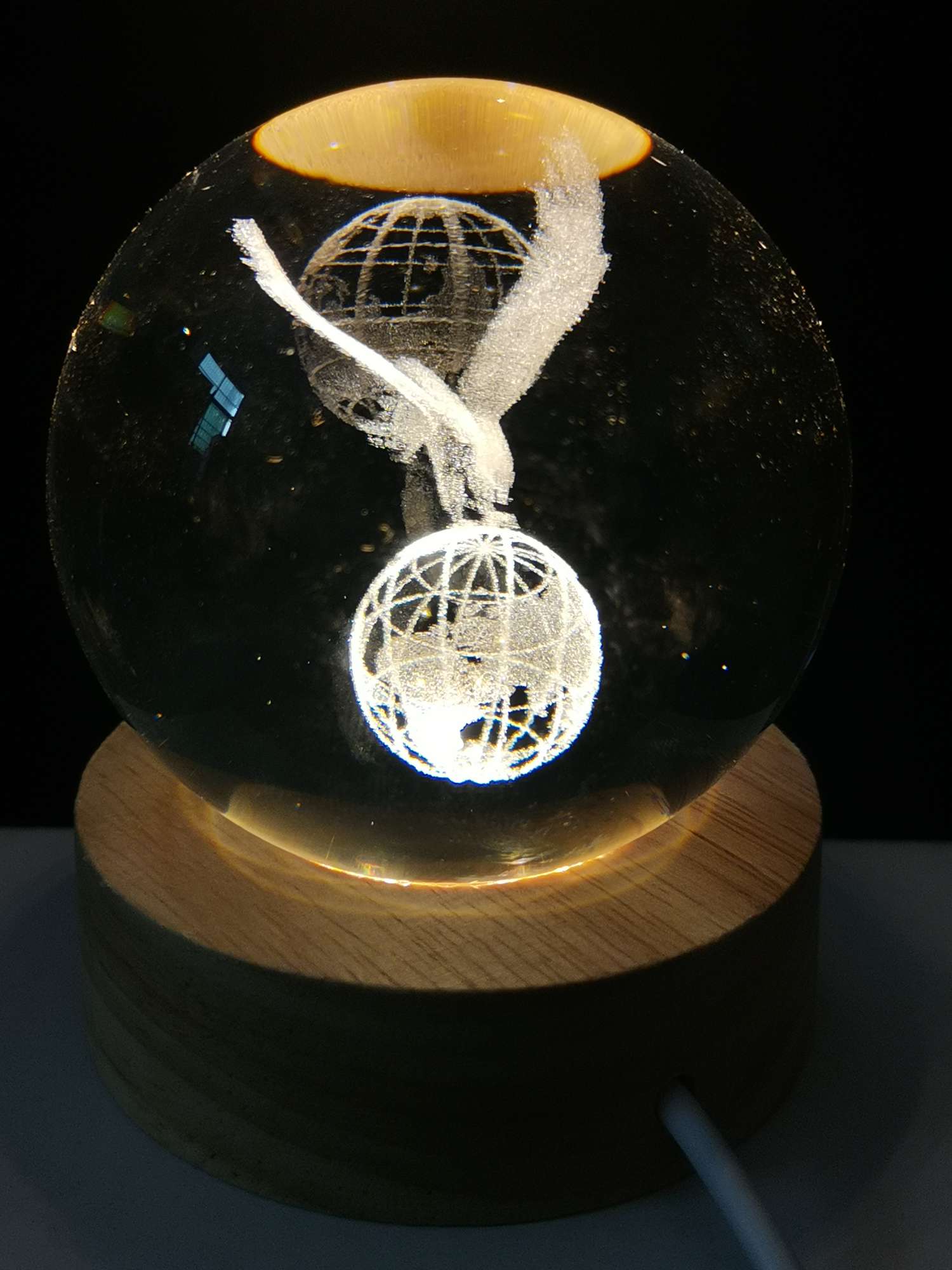 水晶烛台装饰 念佛机水晶球礼品 工艺品精致水晶工艺品 祝福保平安