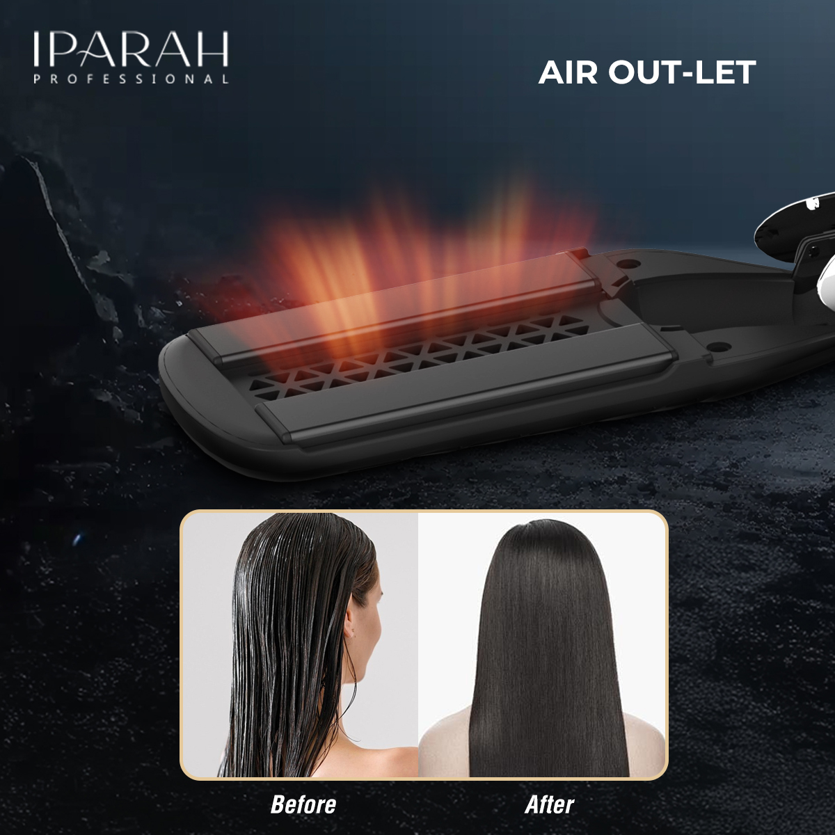 IPARAH Cross-border Household Hair Dryer and Straightening Two-in-one Negative ion Ceramic Protective power generation Clamp Straightening Rod P-100 Application Scenario