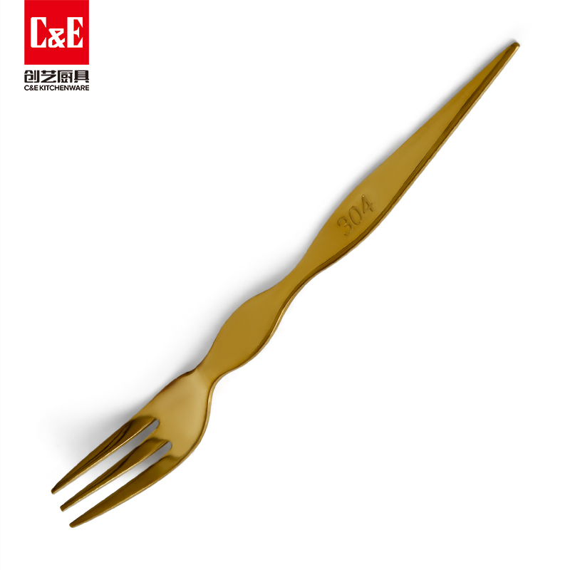 C&E创艺水果叉13件套不锈钢餐具带收纳架家用餐厅饭店详情5