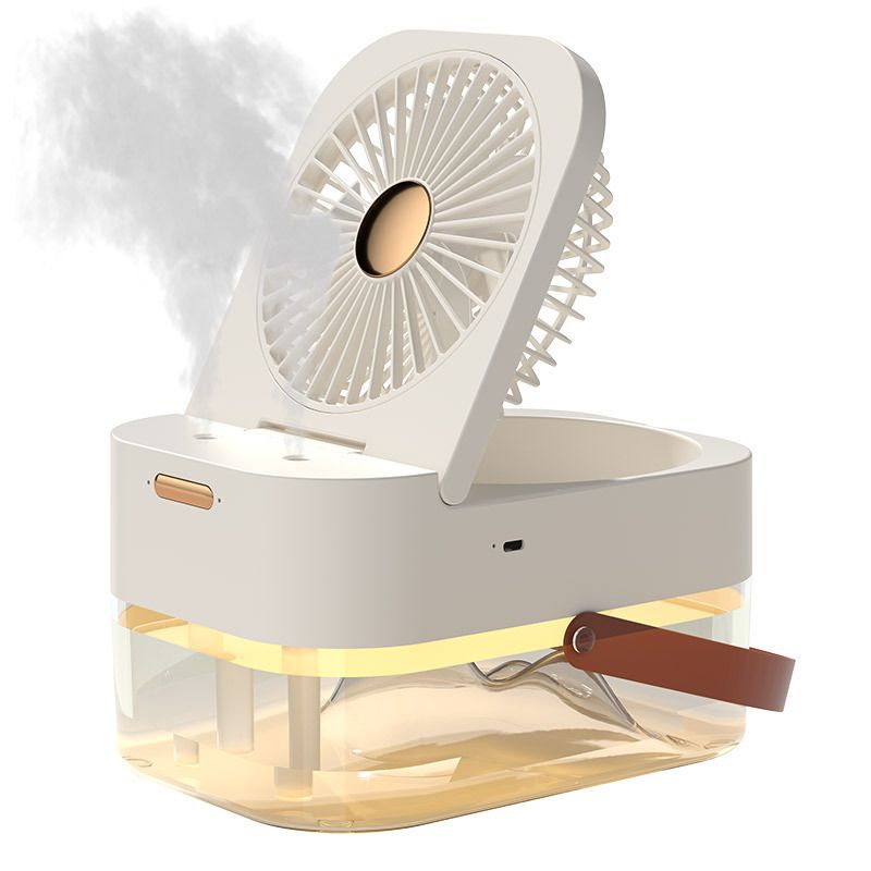 Cross-border spray folding humidifying small fan, household desktop fan, USB charging fan, water air conditioner Item Picture