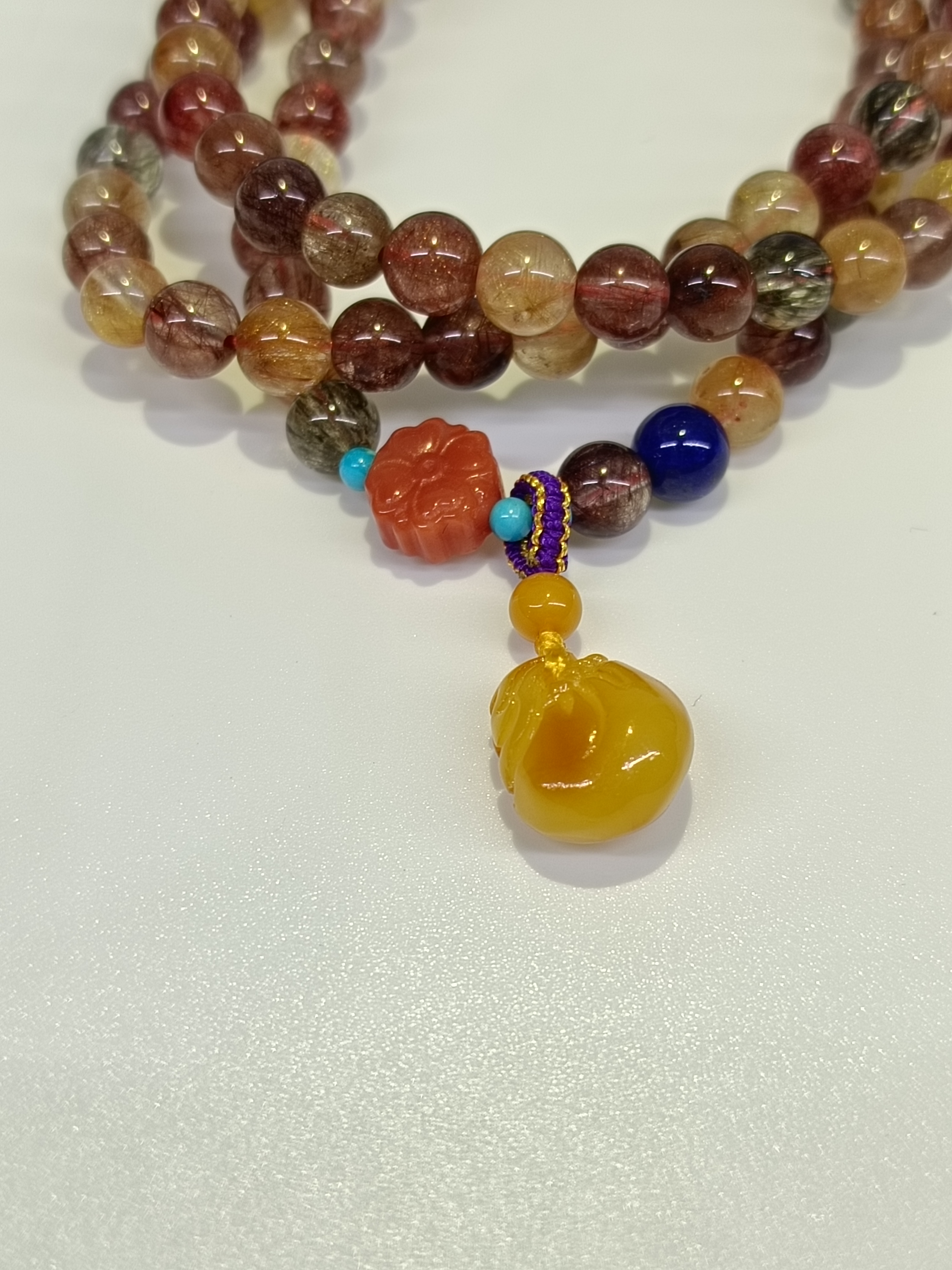 轩昂天然珠宝  彩色发金多绕手串  时尚招财单品详情2