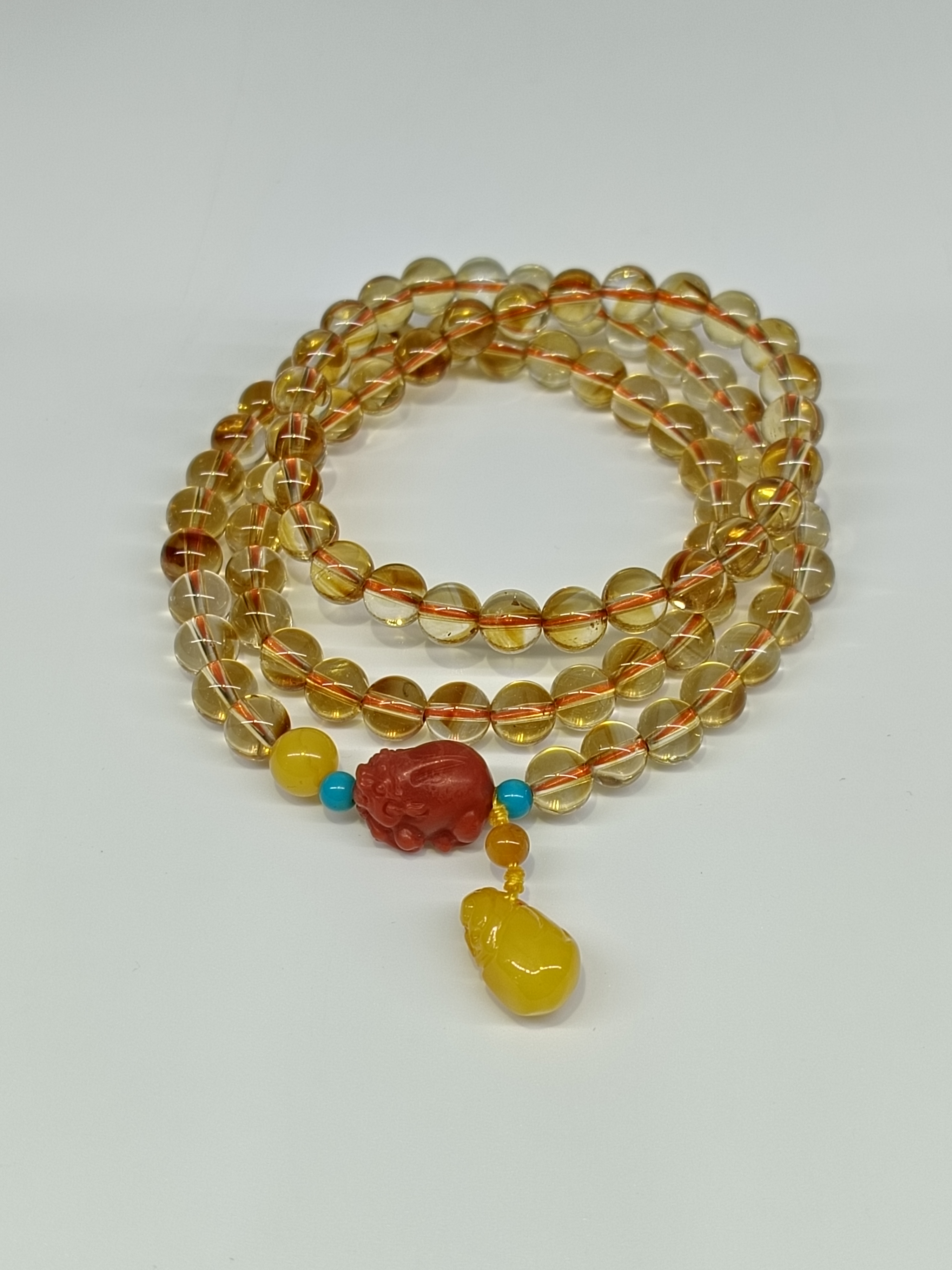 轩昂珠宝 巴西天然黄水晶多绕手串  时尚天然单品  详情1