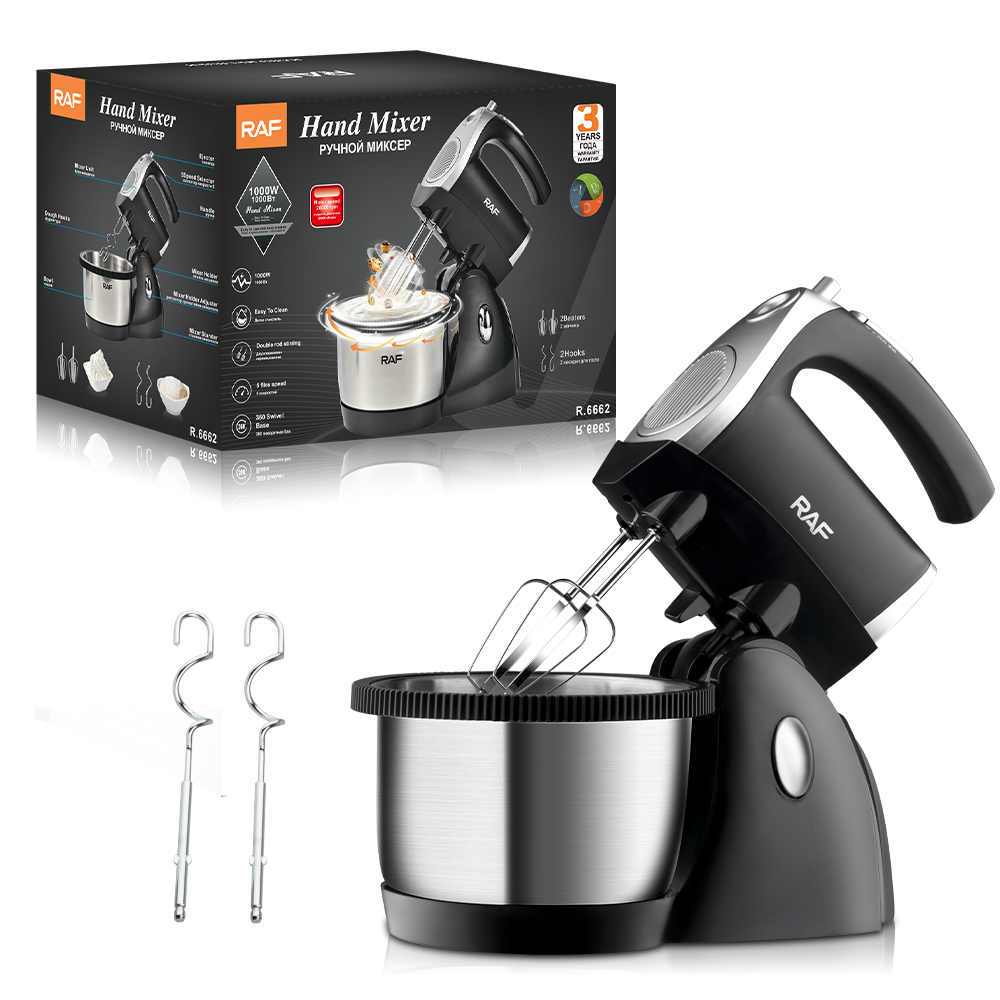 European standard egg beater, electric household desktop, cream, egg white and dough mixer, cake baking egg beater with basin pic 4