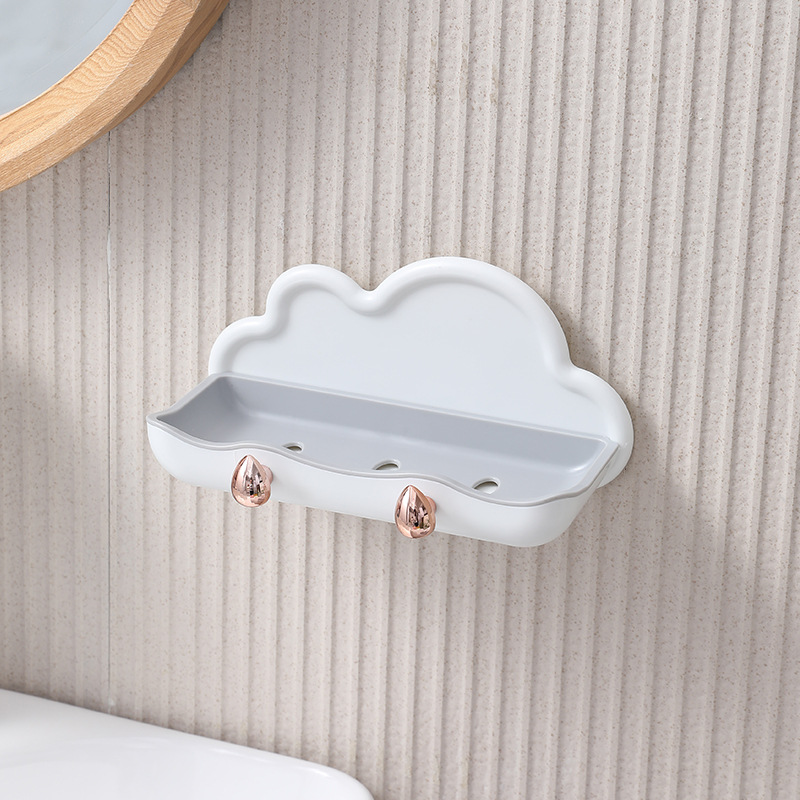 M73-2901 Multi-purpose Cloud Soap Box, wall-mounted bathroom soap box without punching holes, double-layer draining Specification image