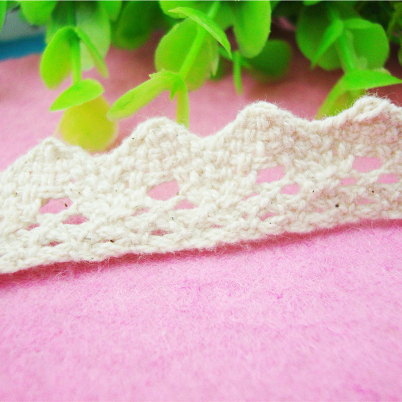 1.5 cm cotton thread lace knitted cuffs, necklines, sock cuffs, home textiles, curtains, skirt edges, country-style handcrafted hair accessories Specification image