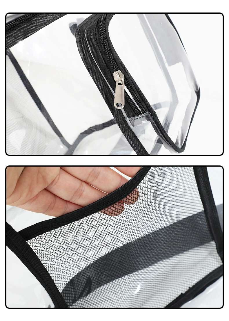 Cross-border transparent toiletry and storage bag, portable and crossbody bag, square PVC lunch bag for outdoor play and picnics with meals detail image 11