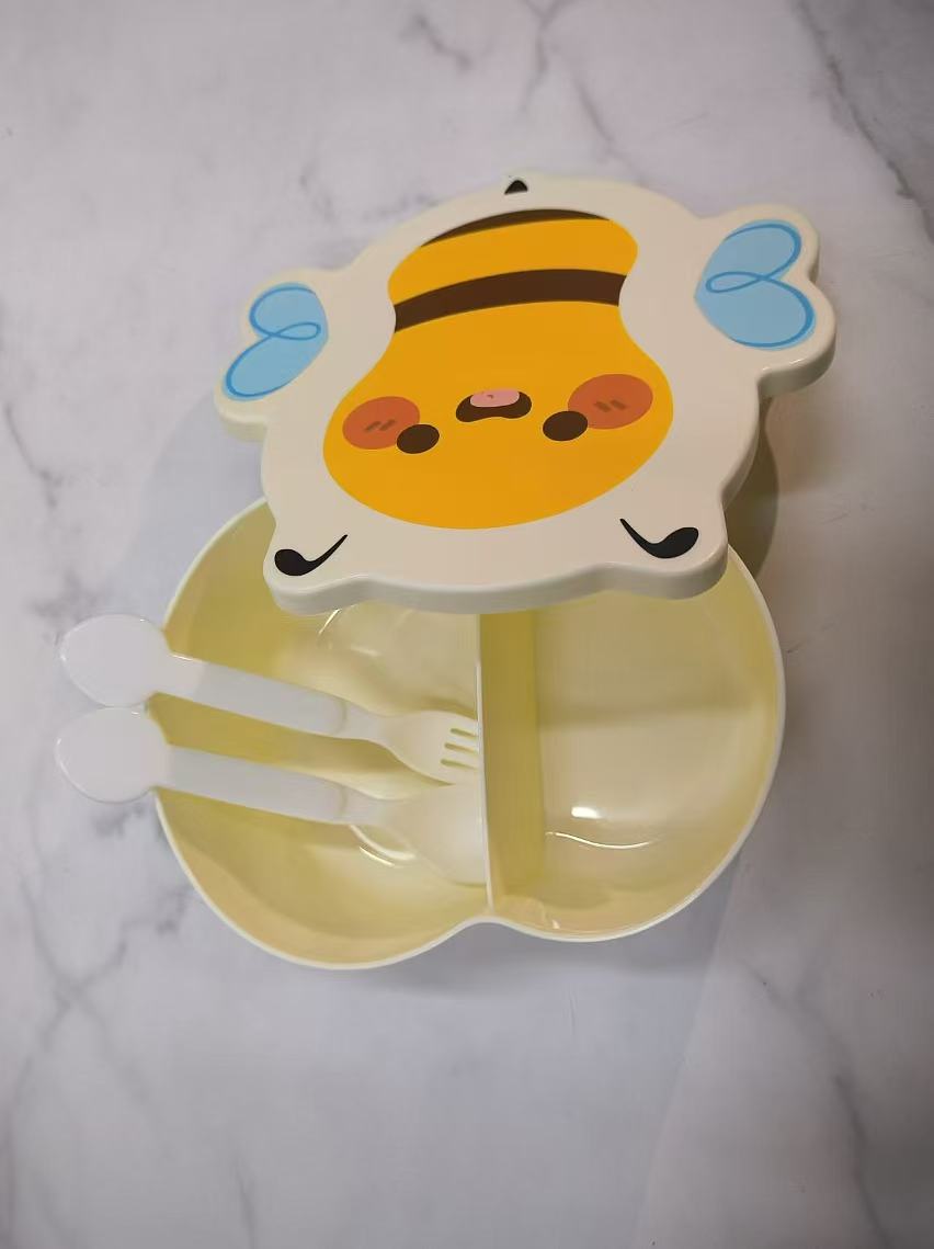 Cute and fun cartoon plastic lunch box, large-capacity sealed student and children's lunch box, portable takeout lunch box for office workers Item Picture