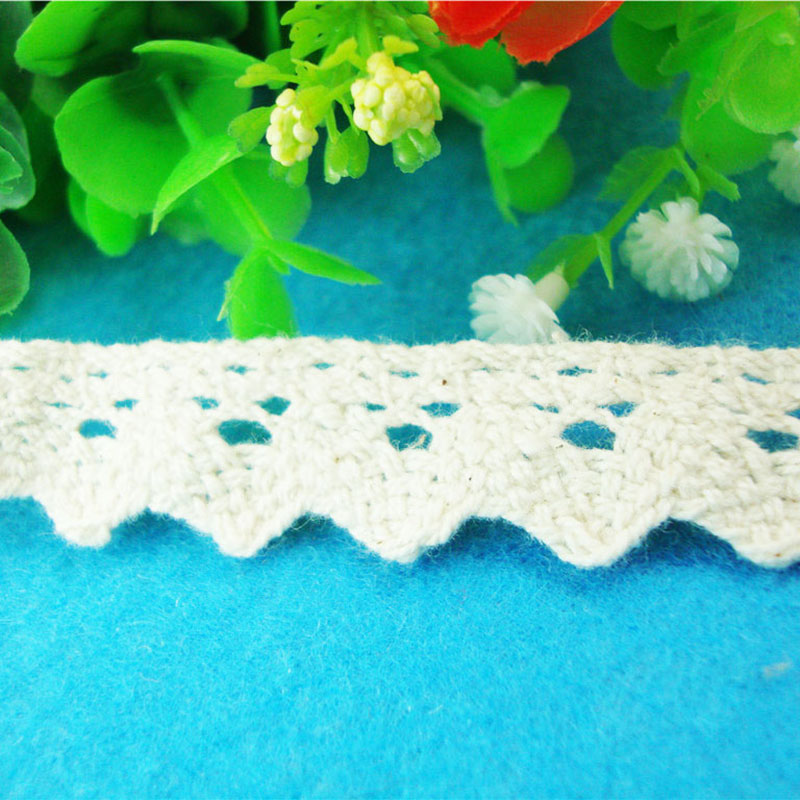 1.5 cm cotton thread lace knitted cuffs, necklines, sock cuffs, home textiles, curtains, skirt edges, country-style handcrafted hair accessories details Picture