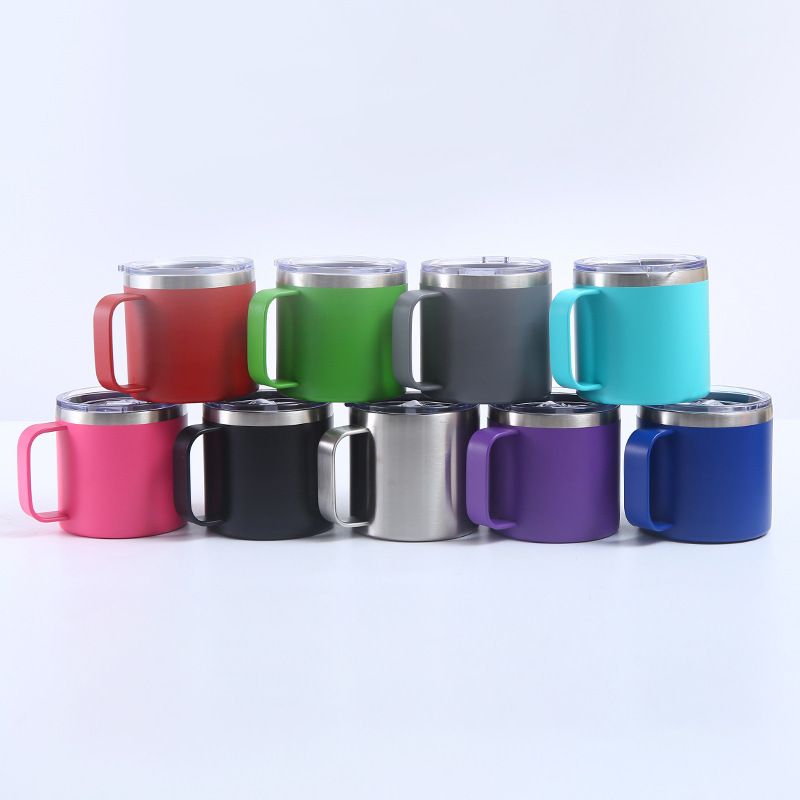 新款304不锈钢保温杯便携式手柄杯喷塑热升华马克杯产品图