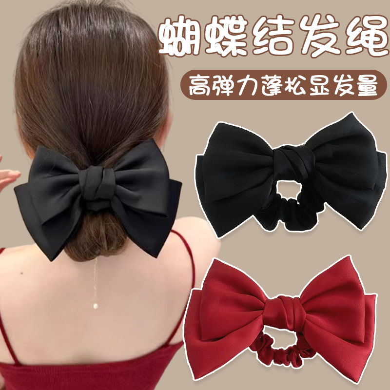 A large bow tie for a fleeing princess in distress, a large intestine hair tie for a woman, a high-end look, a low bun hair accessory, a headwear for a girl Specification image