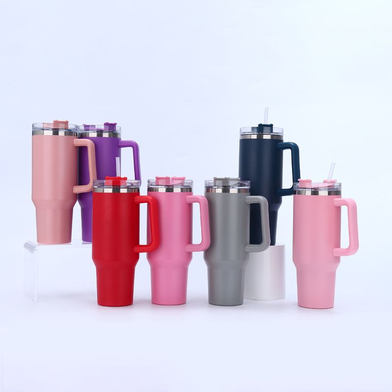 A first-generation 40oz car cup with a straw, a portable vacuum stainless steel insulated cup for cold preservation and ice cream Specification image