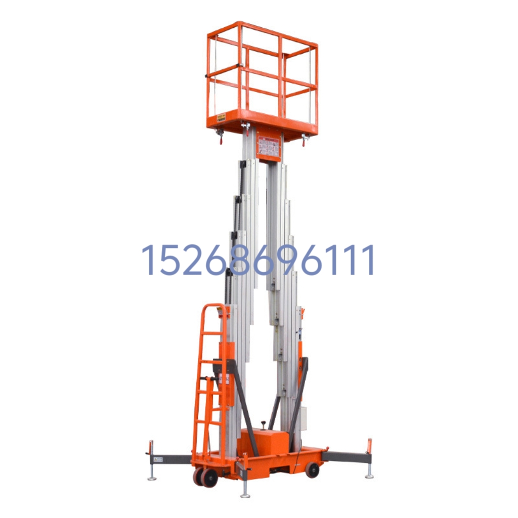 Aluminum alloy lift, mobile small single-column and double-column high-altitude operation lifting platform, electric hydraulic lifting ladder, 4-14 meters Item Picture